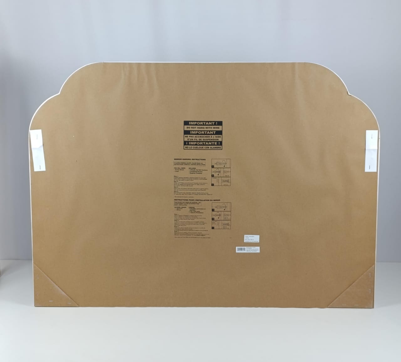 مرآة مدفأة ريفية فرنسية بيضاء مقاس 92 سم × 66 سم - Threshold™