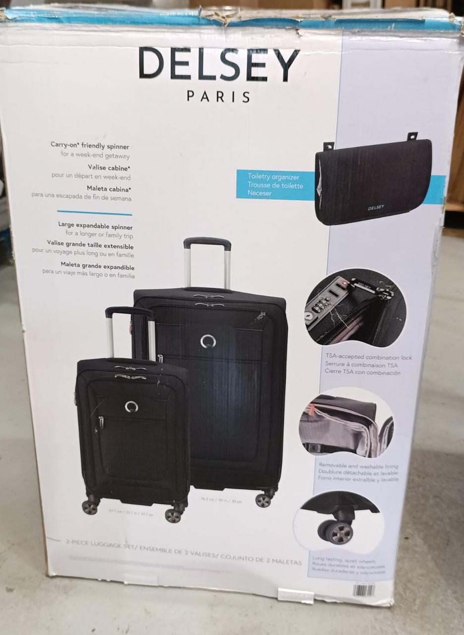 Delsey Paris 2-piece Softside Spinner Luggage Set, Black ( 30.3" Inch 23" Inch ) 1