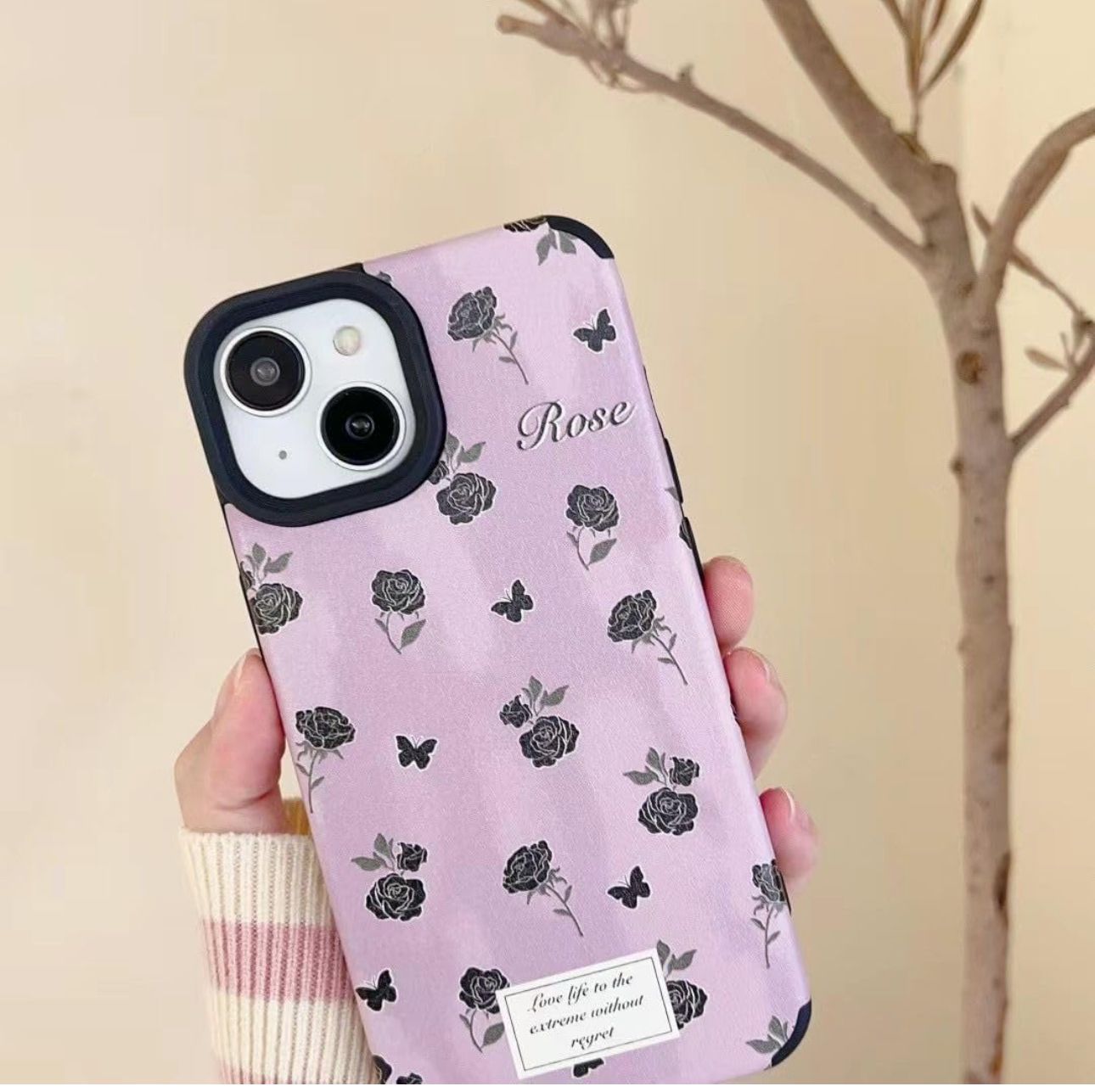 Ownest Compatible with iPhone 12 /iPhone 15 Case with Cute Flowers Floral Pattern Elegant for Women Girls Soft Leather Protection Case for iPhone 12/12 Pro-Purple