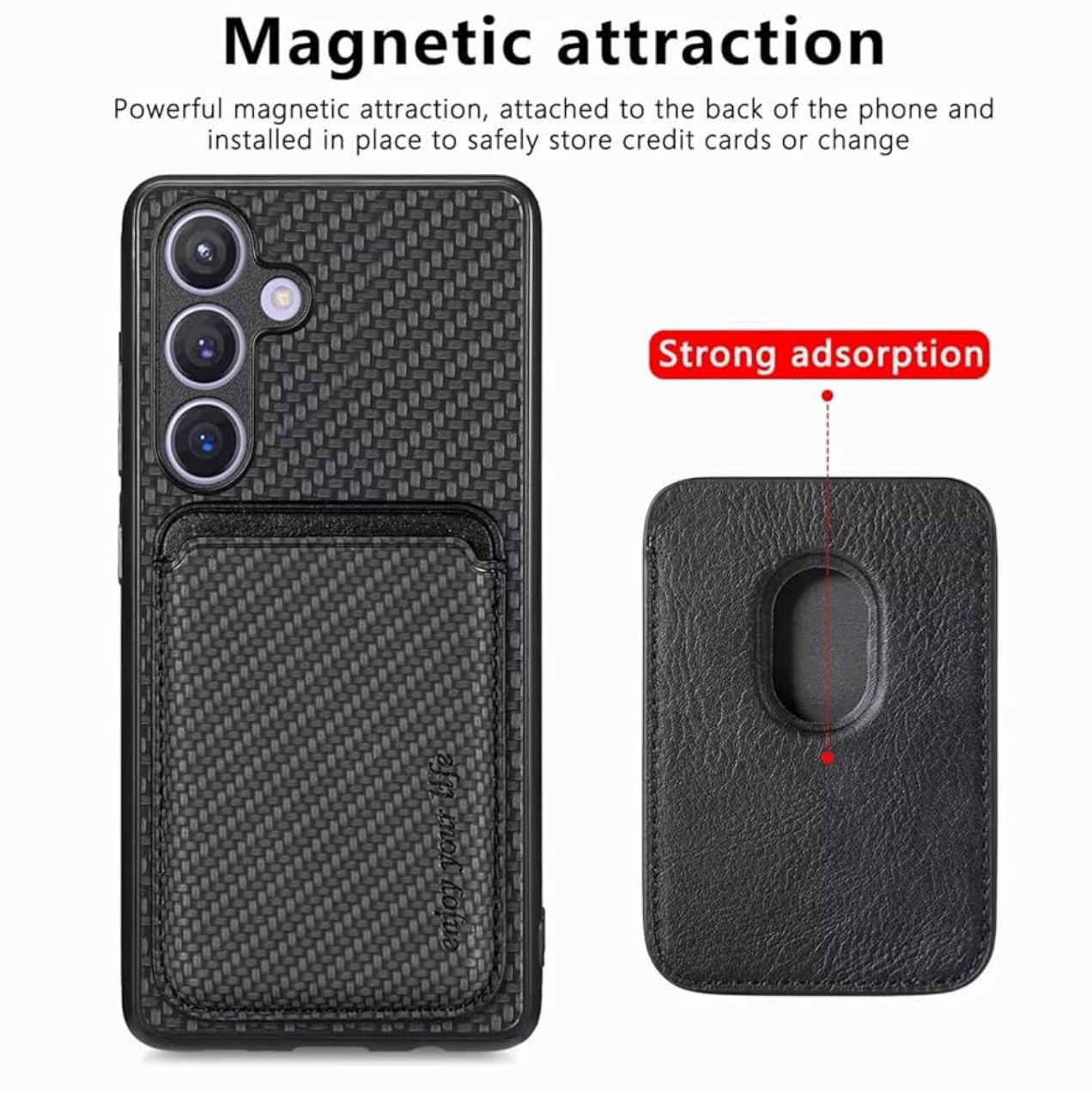 Samsung Galaxy S24 case magnetic back magsafe card holder leather pocket