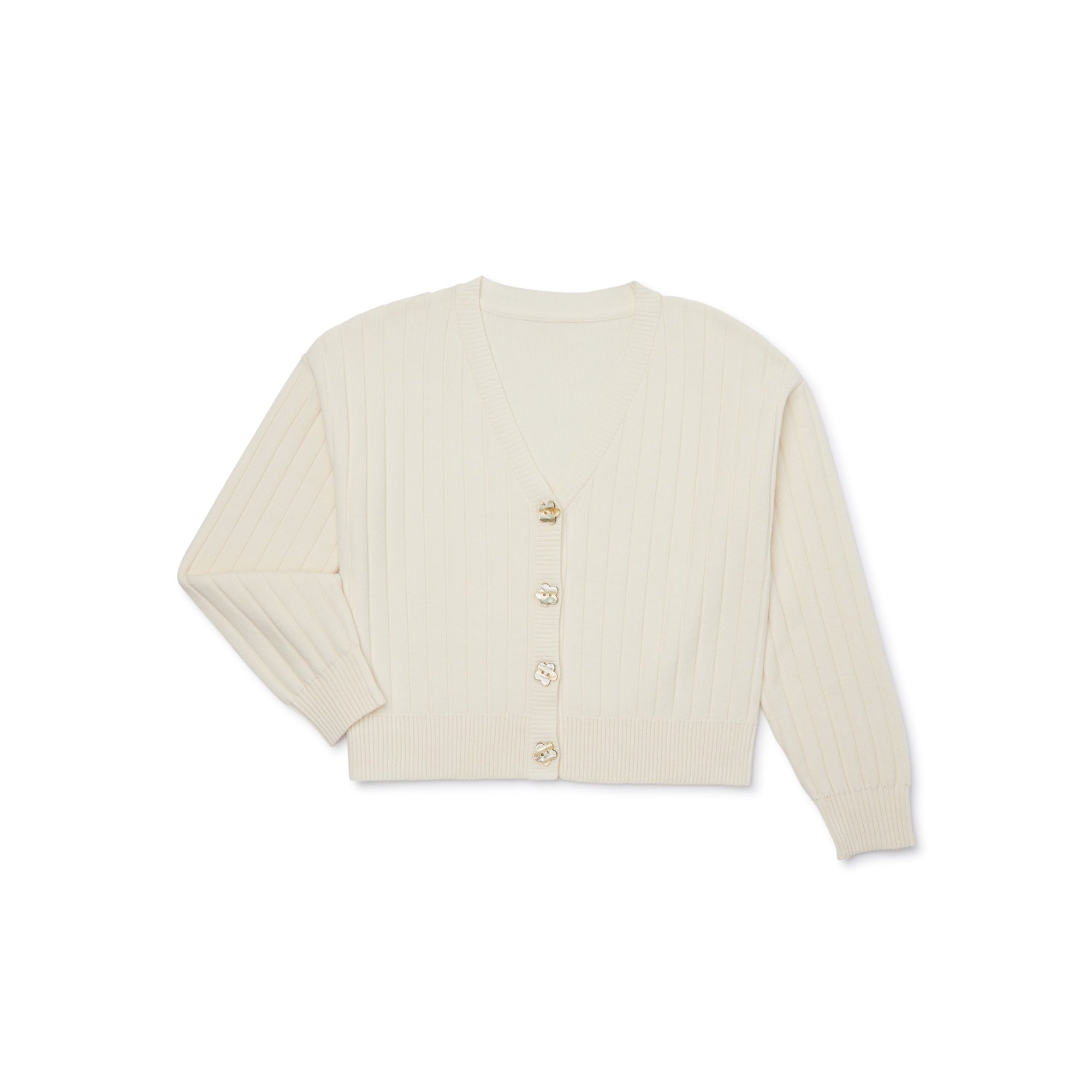 مقاس L (10-12) - سترة كارديجان بأزرار أمامية وأكمام طويلة للفتيات من Wonder Nation،