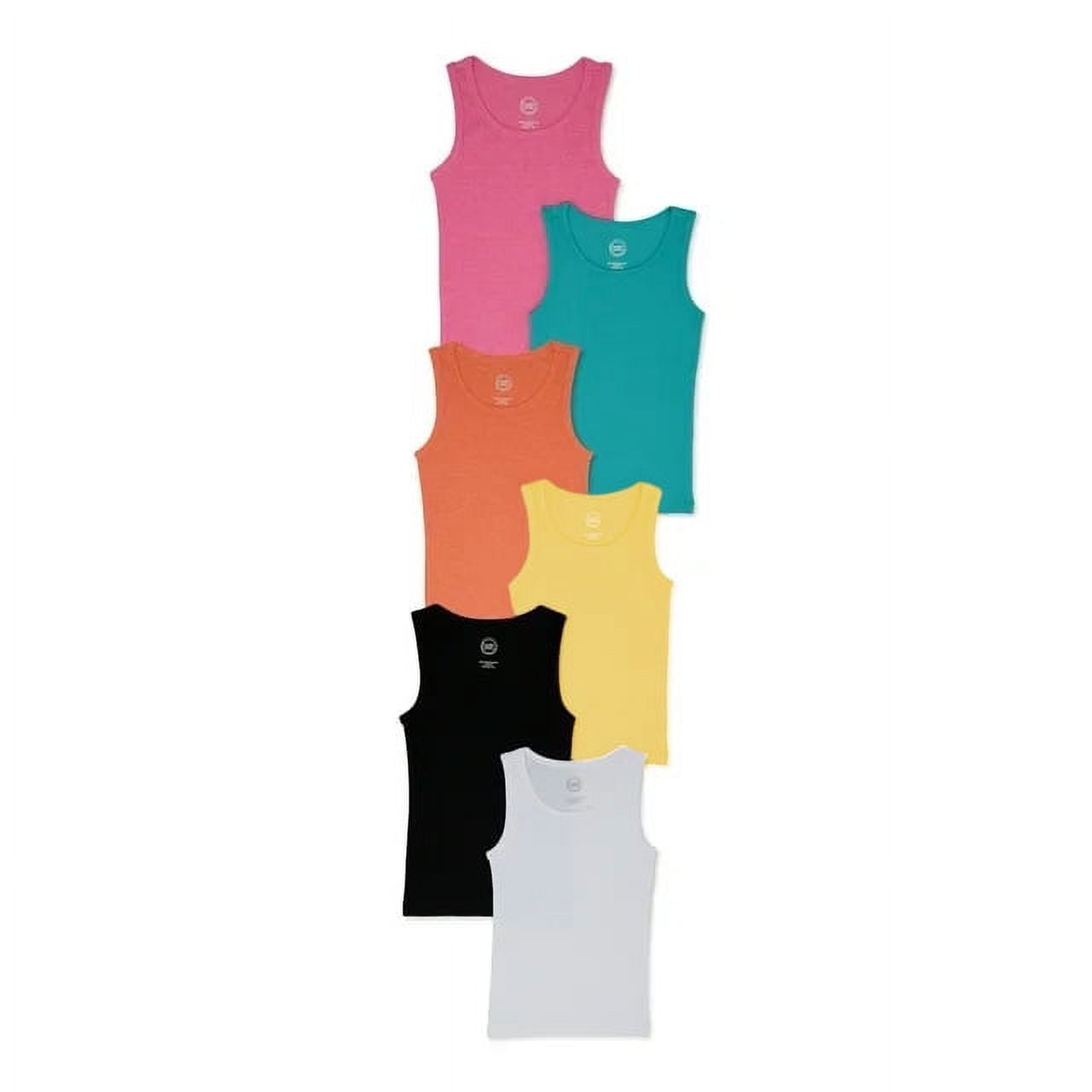 المقاس: M (7/8) - Wonder Nation Girls Kid Tough Tank Top، عبوة من 6 قطع