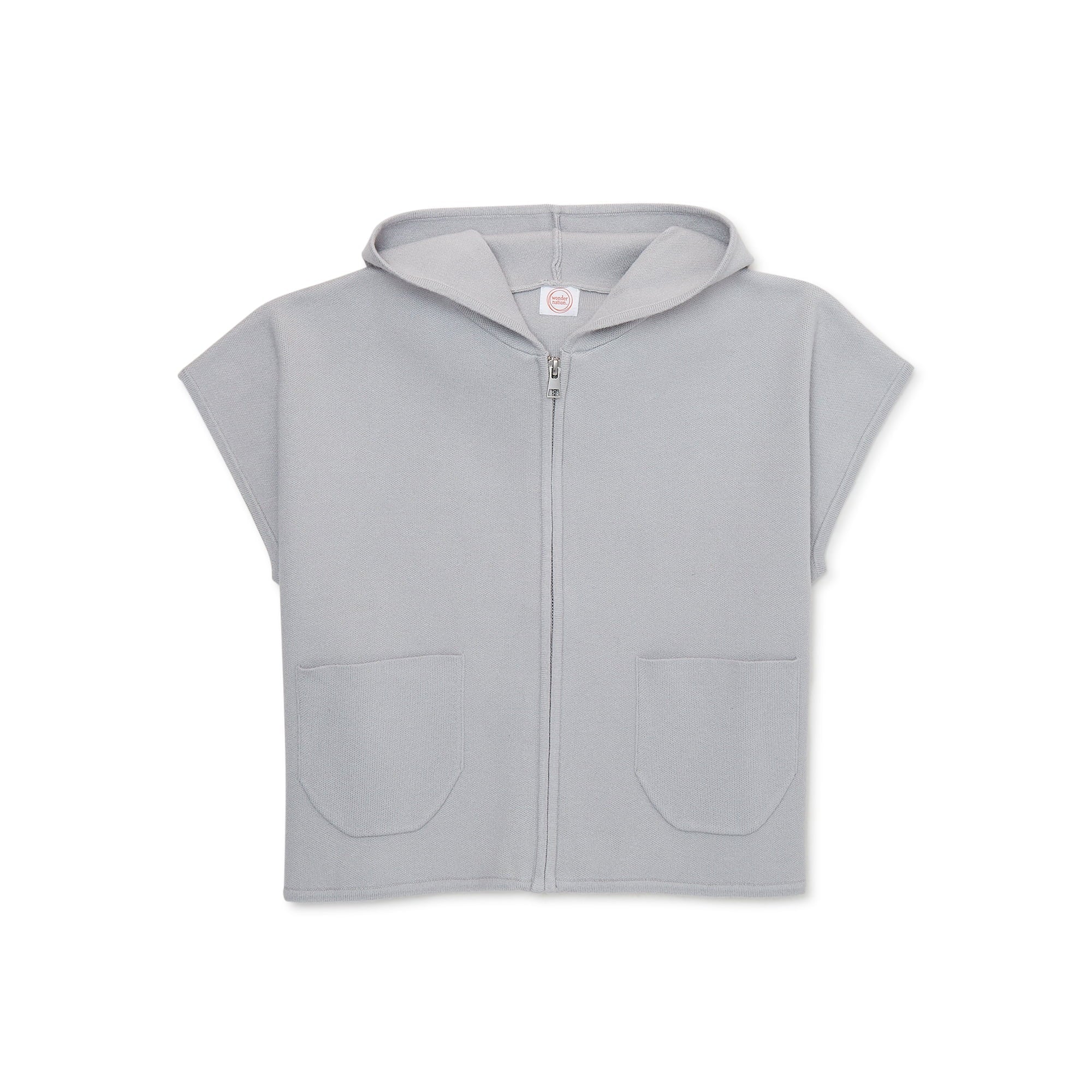 SIZE: L(10-12) - Wonder Nation Girls Zip Poncho Jacket