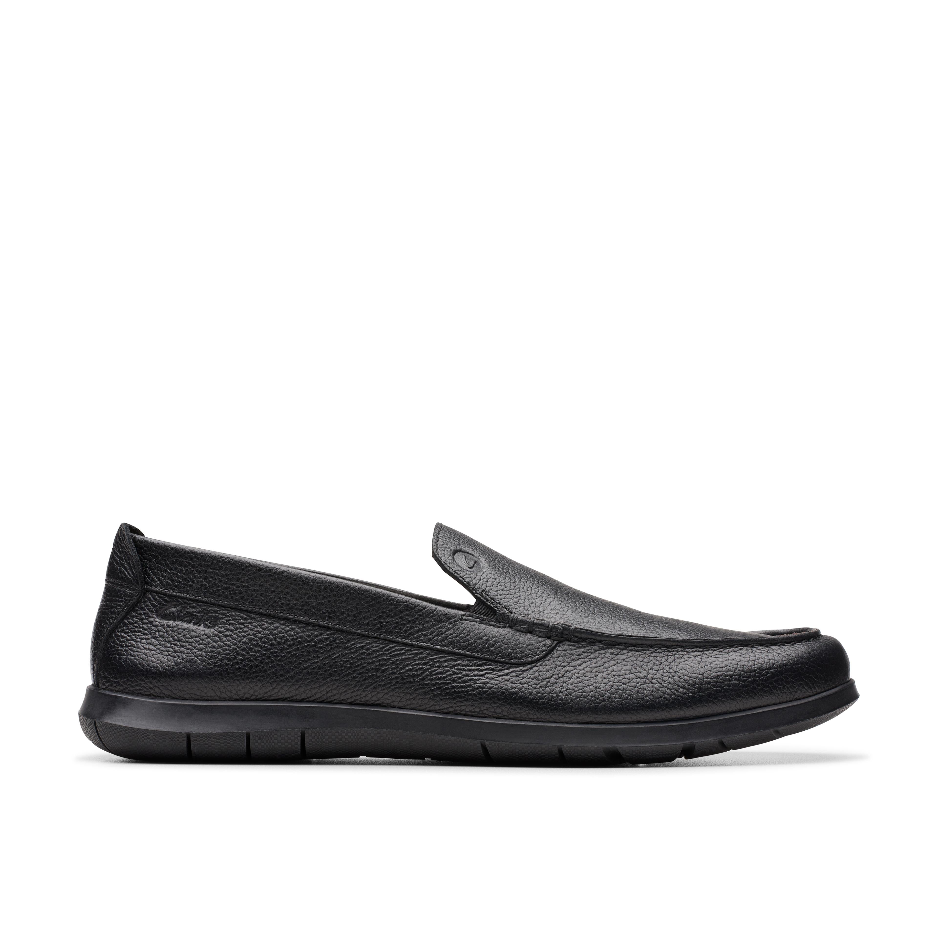 Clarks Flexway Step Men’s Black Leather Shoes – Lightweight Flex Comfort & Classic Style