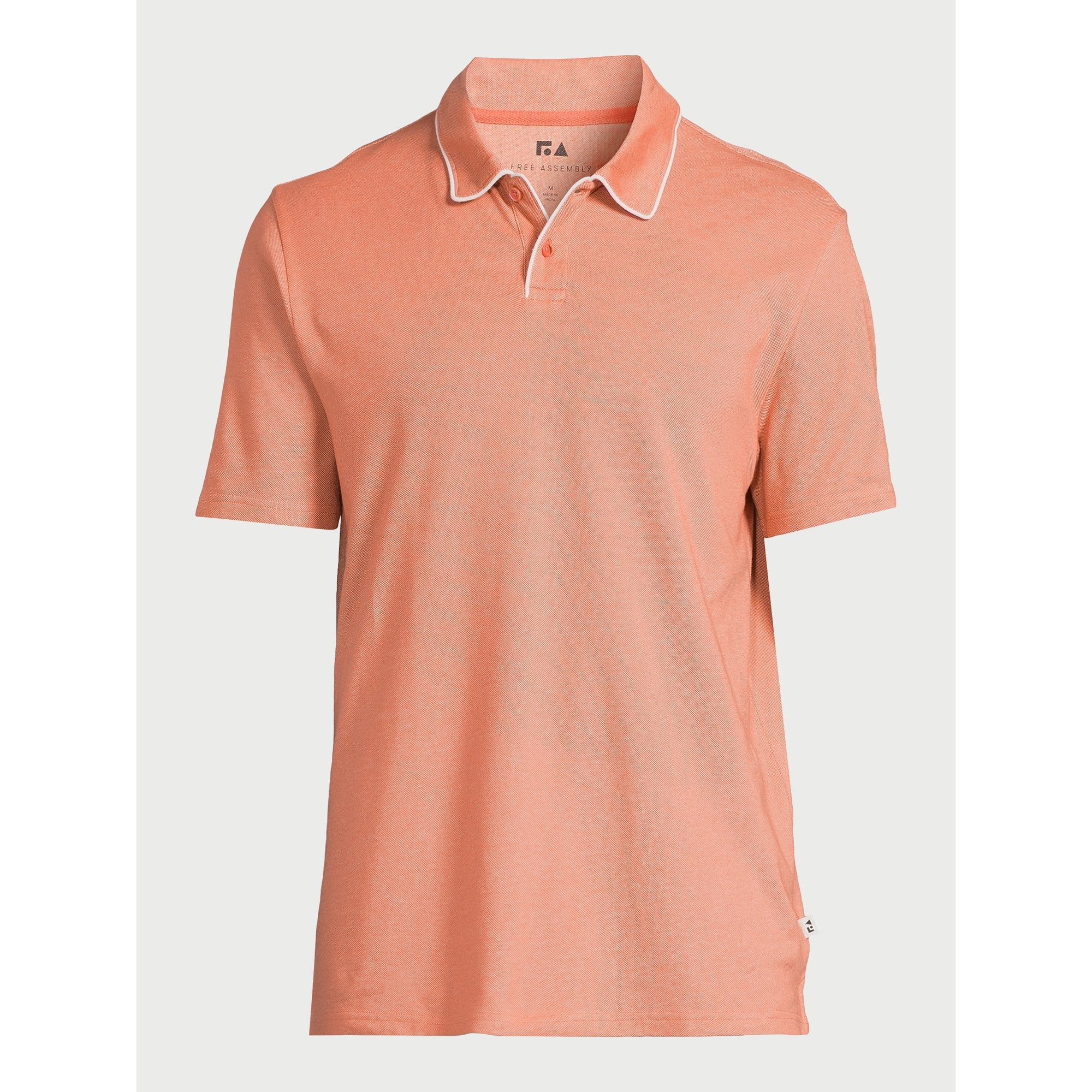 المقاس: XXL - قميص بولو رجالي من قماش أوكسفورد بيكيه بشريط لاصق وأكمام قصيرة، سهل التجميع