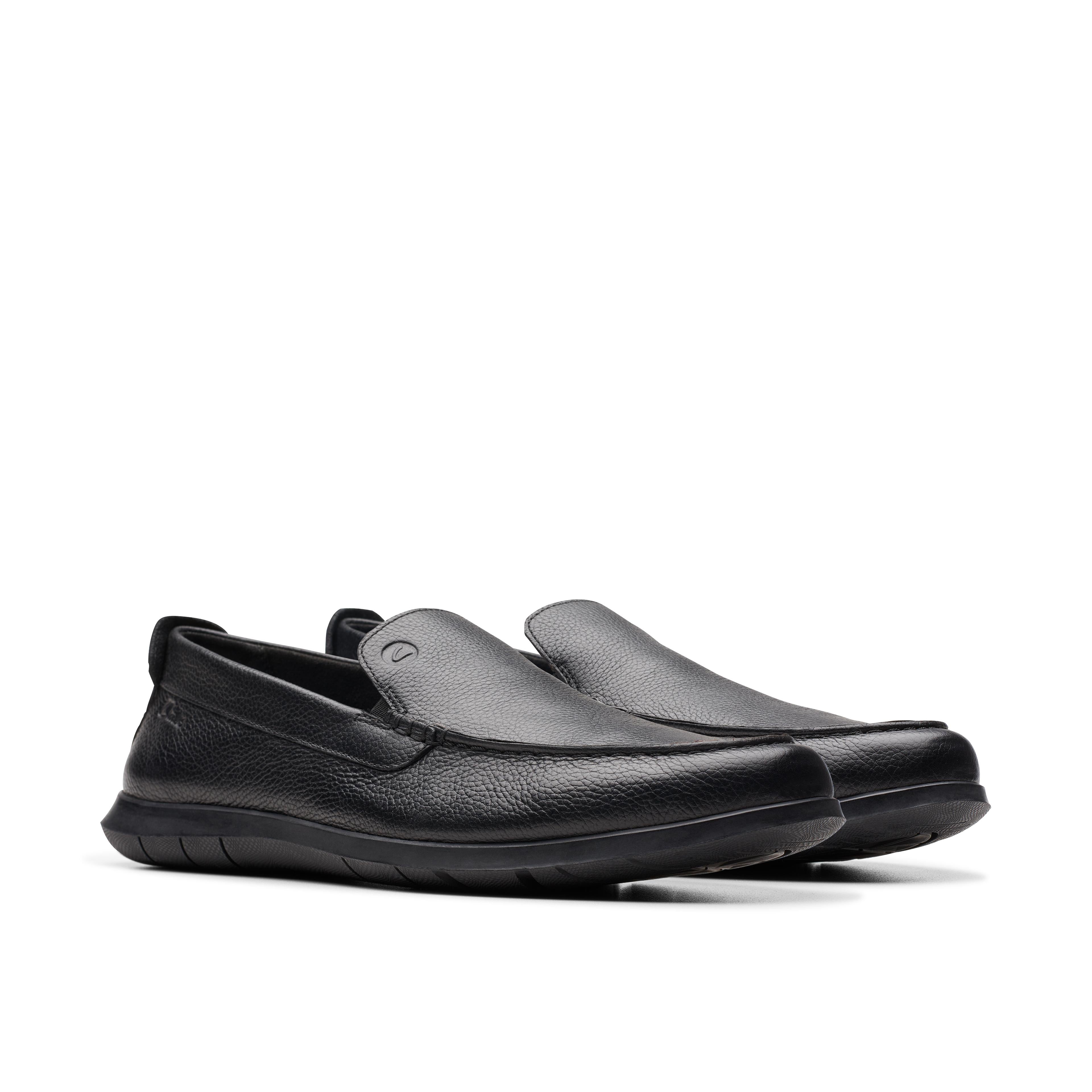 Clarks Flexway Step Men’s Black Leather Shoes – Lightweight Flex Comfort & Classic Style