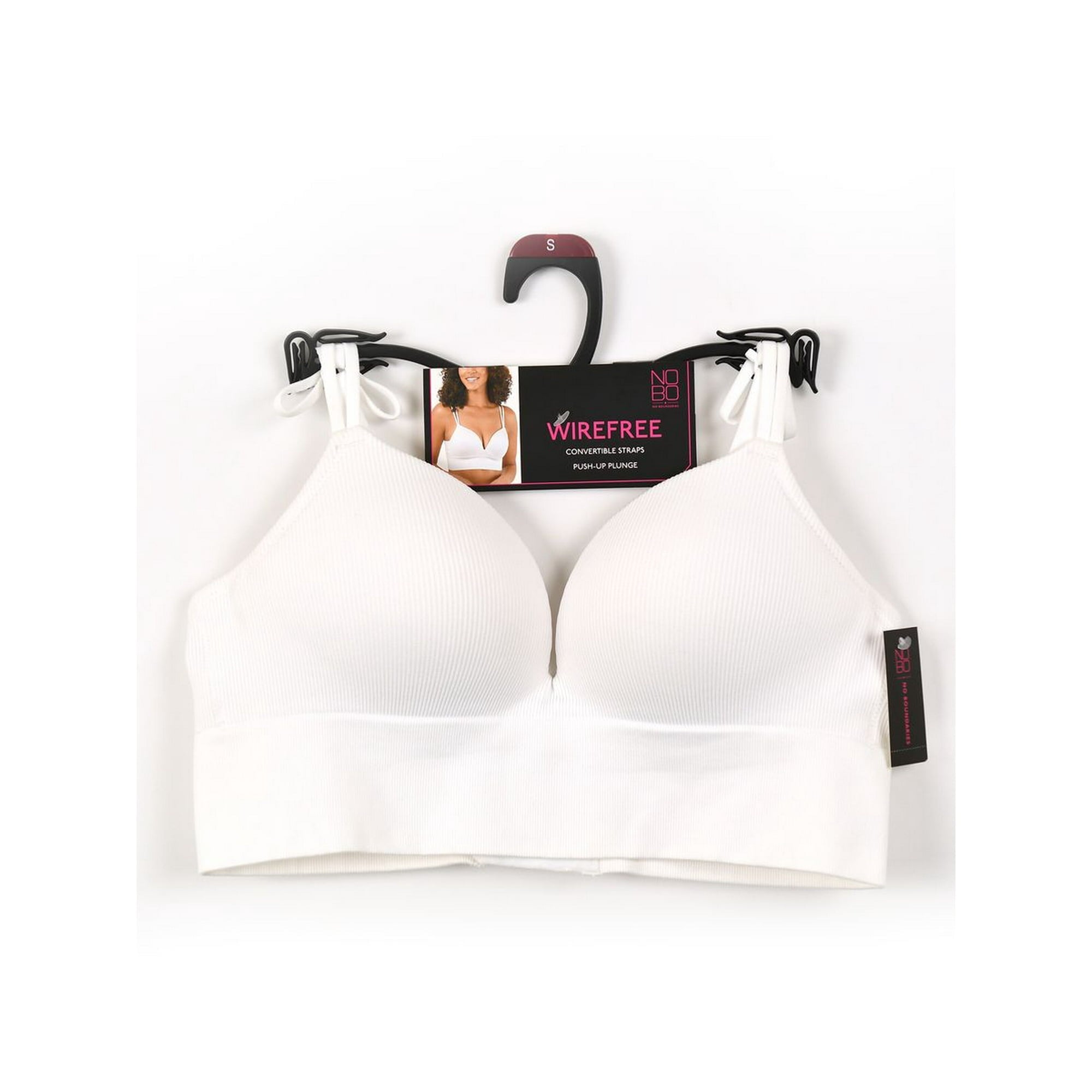 SIZE: S - No Boundaries Women's Light Lift Wirefree Seamless Ribbed Bra