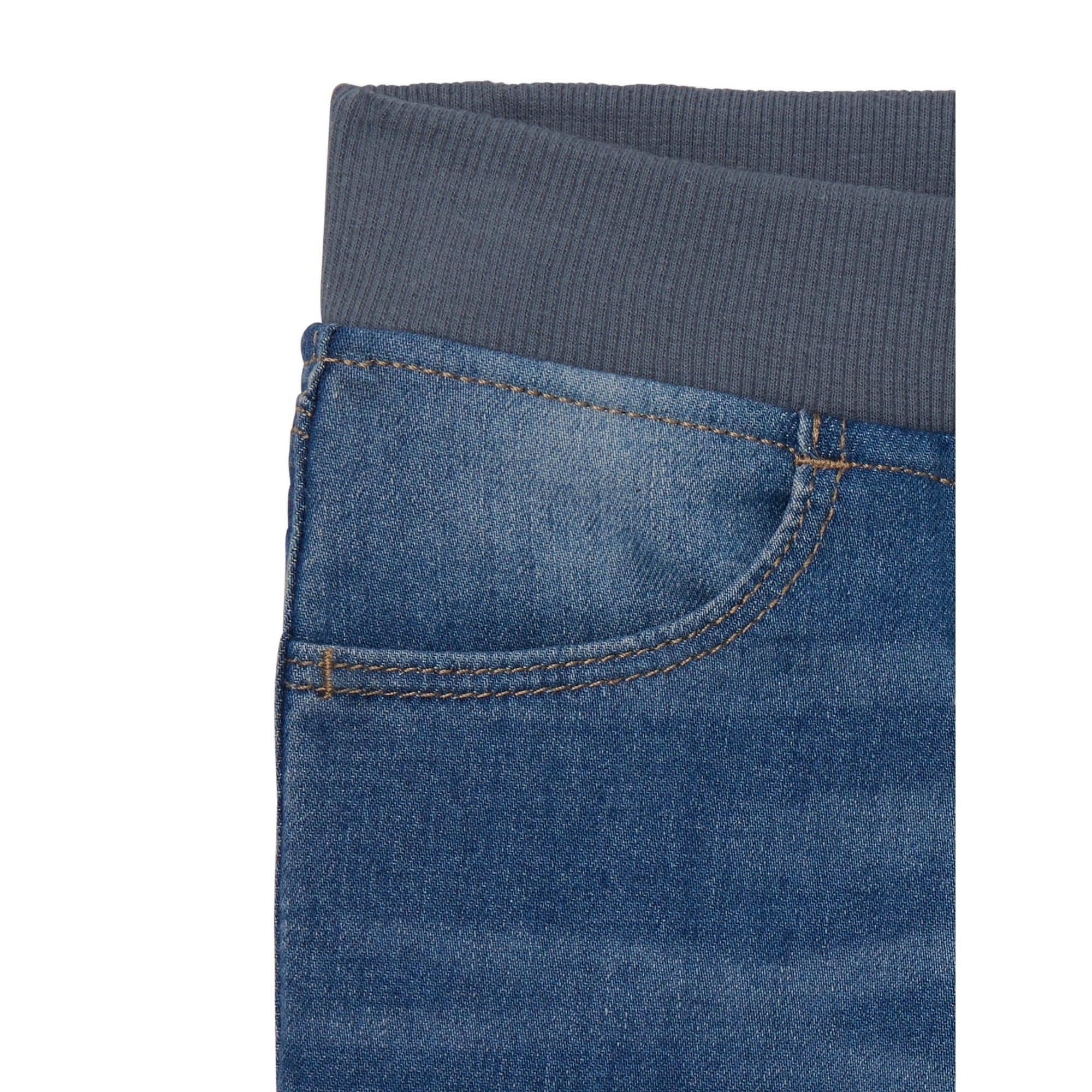 المقاس: XXL(18) - شورت برمودا جينز محبوك بخصر منخفض للفتيات من Wonder Nation