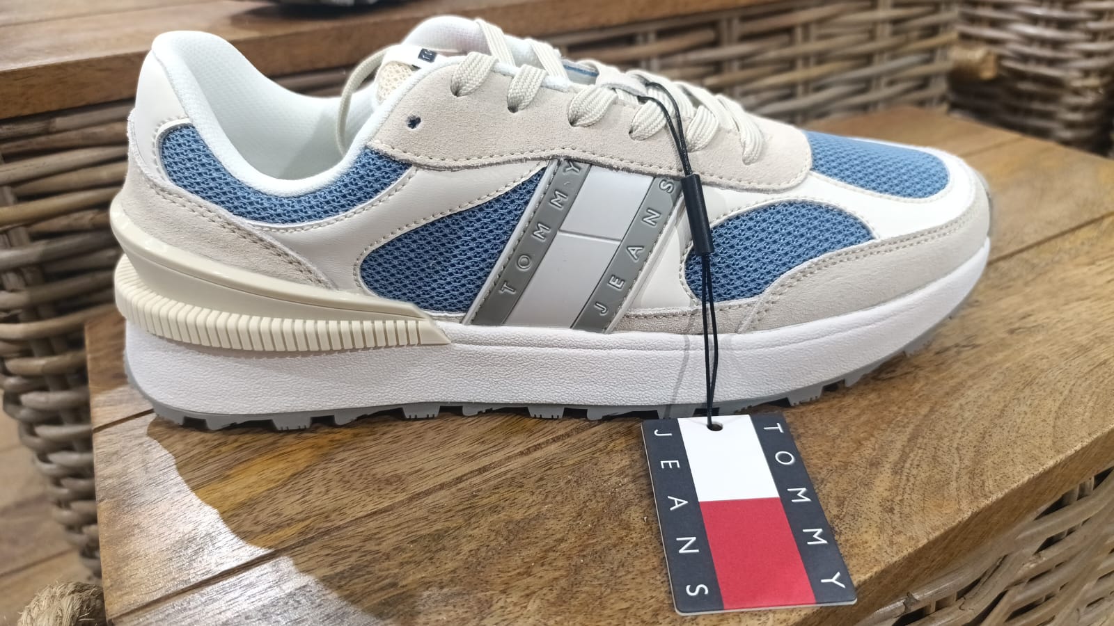 Tommy Jeans Men's Blue Mesh Sneakers – Branded Casual Shoes for Everyday Comfort & Style
