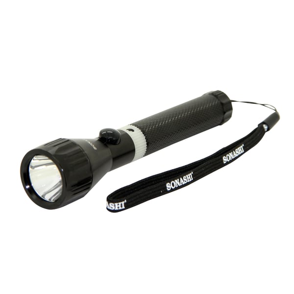 Sonashi SLT-683 3W Rechargeable LED Torch with Unbreakeable Glass - Black