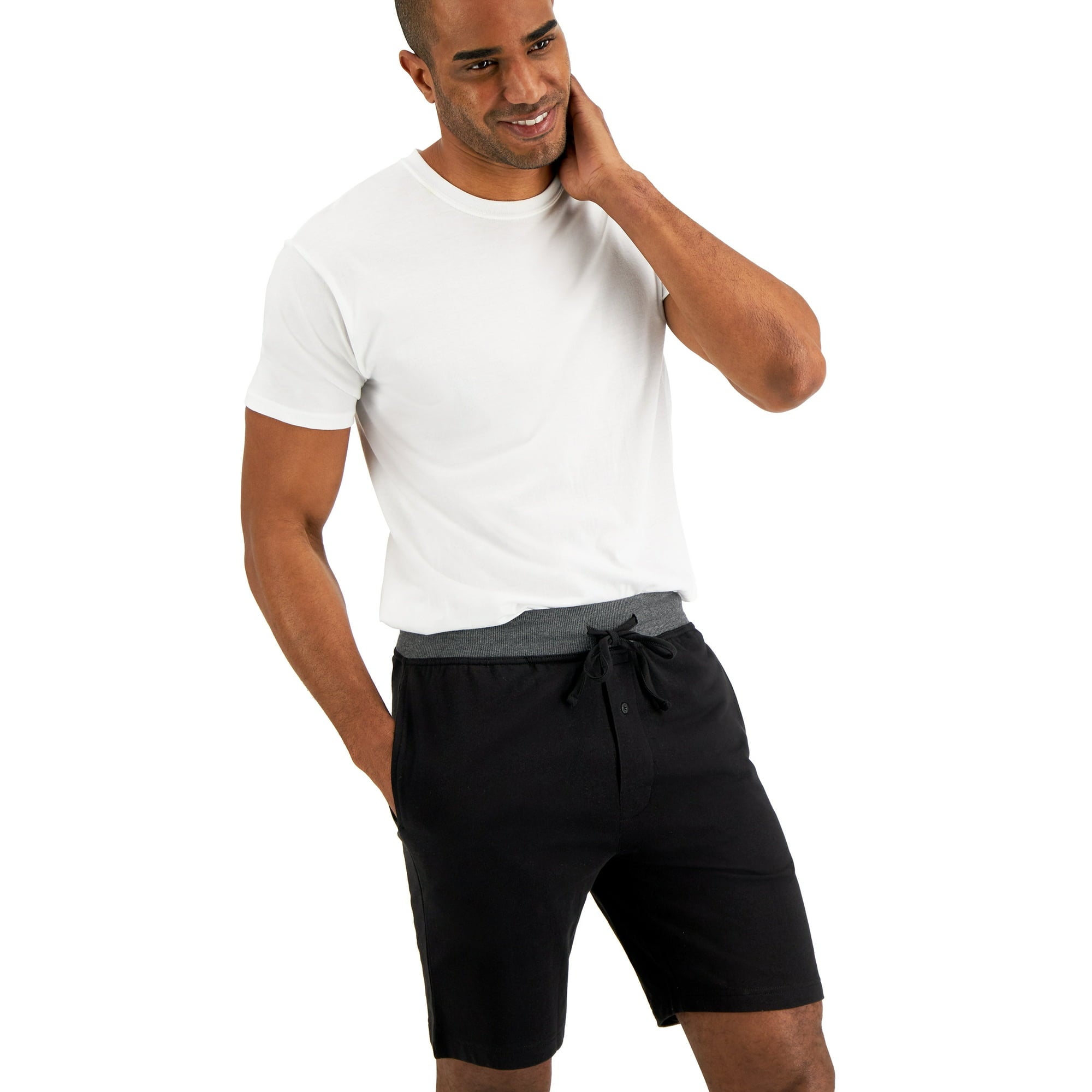SIZE: 5XL - Hanes Men's Soft French Terry Pajama Shorts, 2-Pack