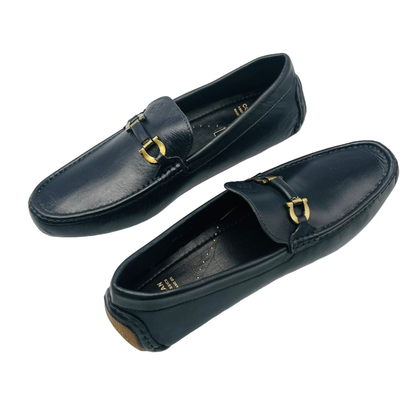 Cole Haan Wyatt Leather bit Loafers Grand series Navy