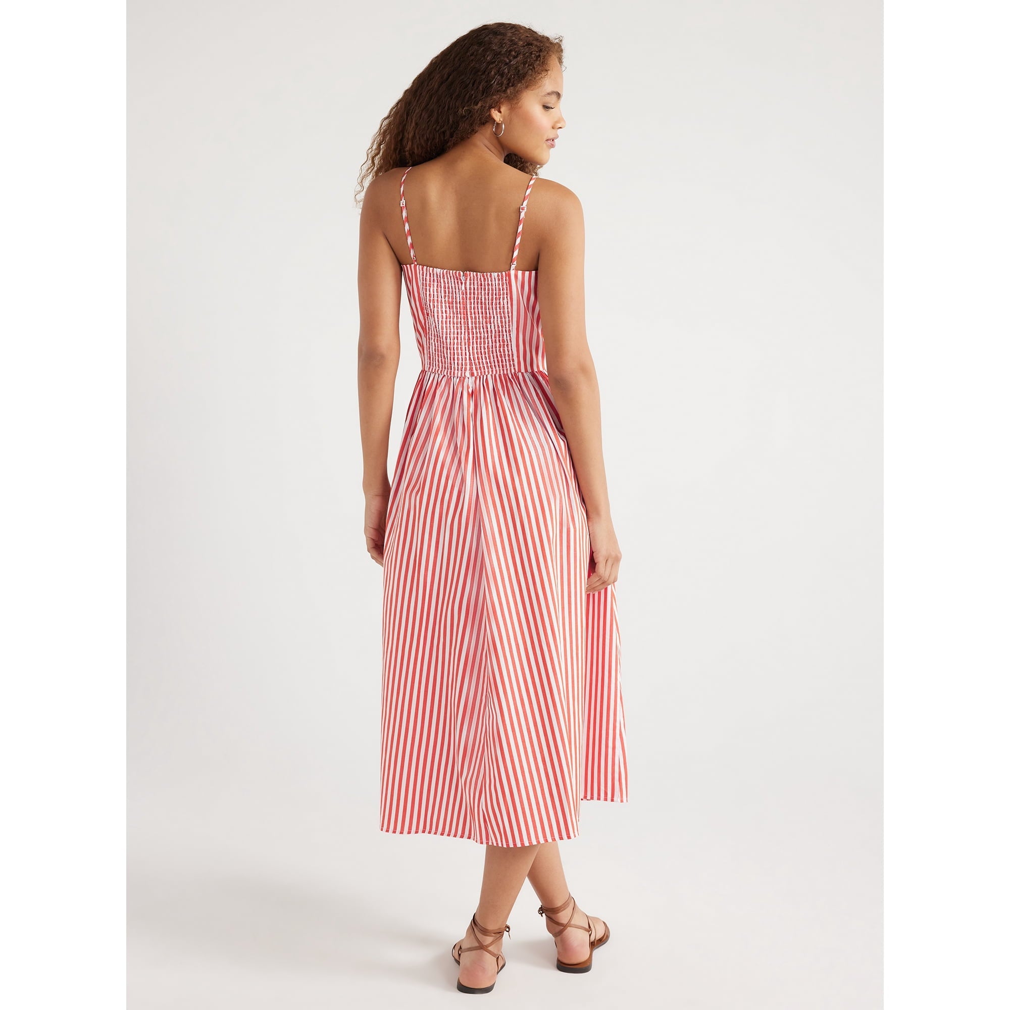SIZE: M - Free Assembly Women's Sleeveless Square Neck Midi Dress