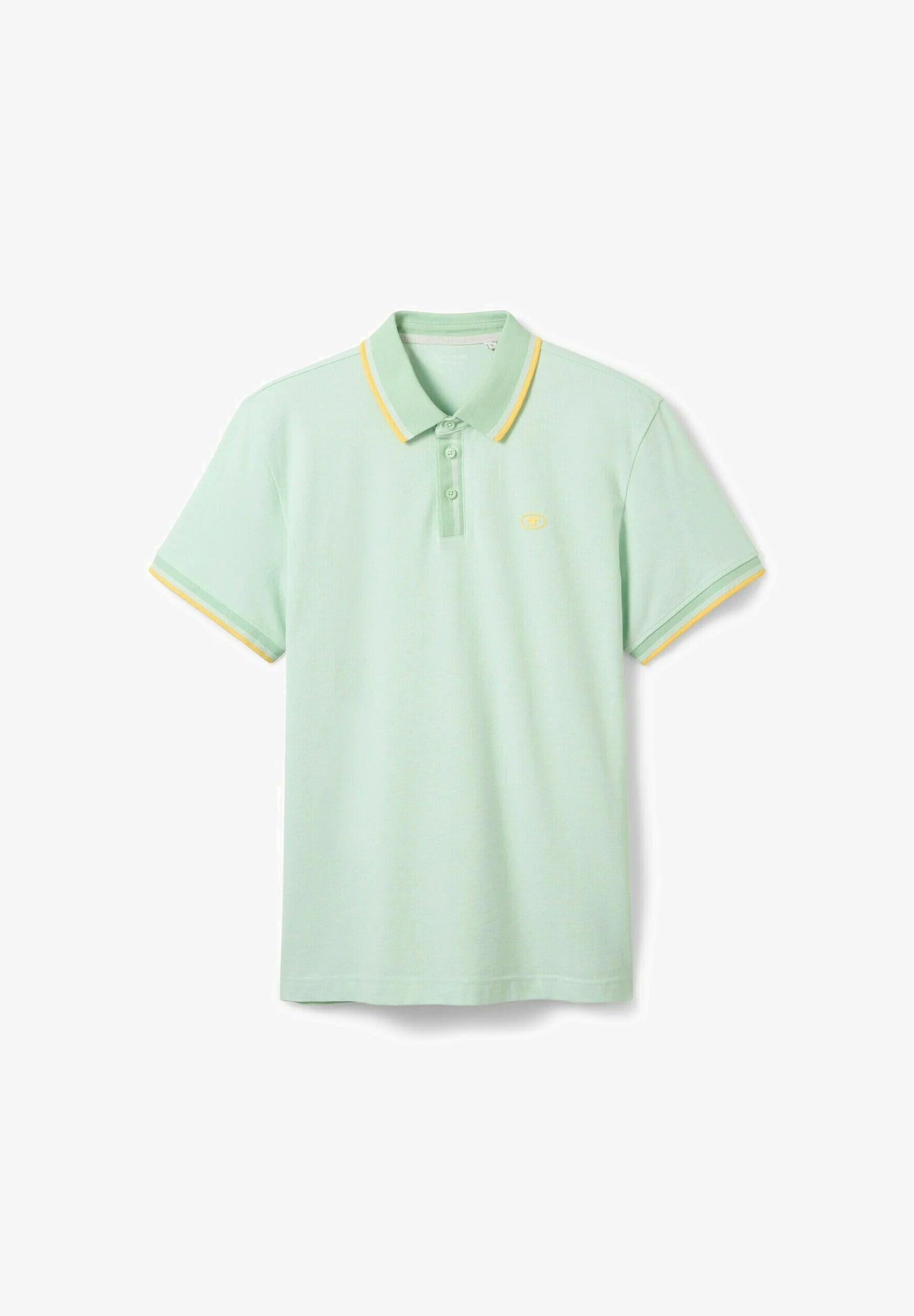 TOM TAILOR Polo Shirt - White Mint Twotone