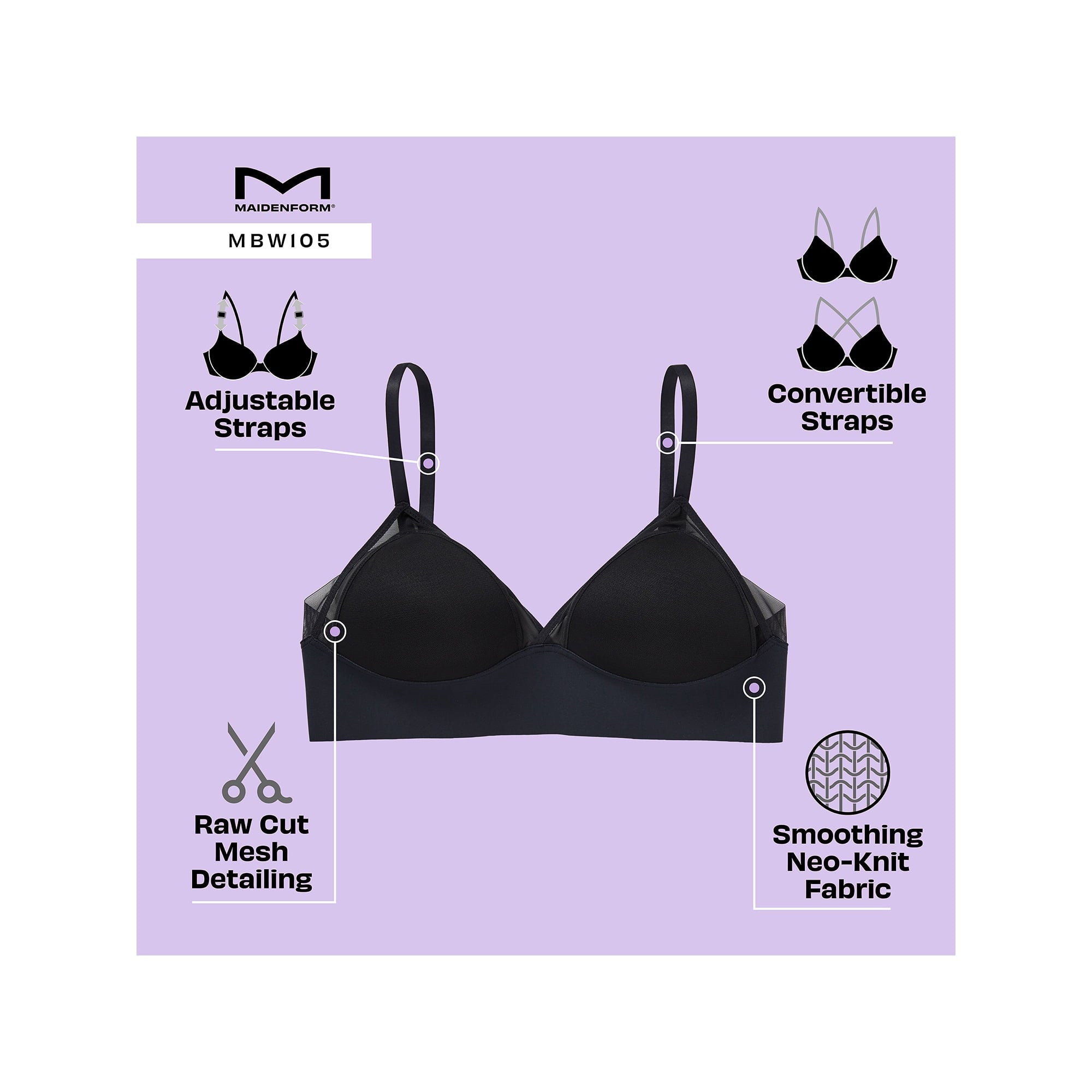 المقاس: S - حمالة صدر مثلثة الشكل للنساء من Maidenform M