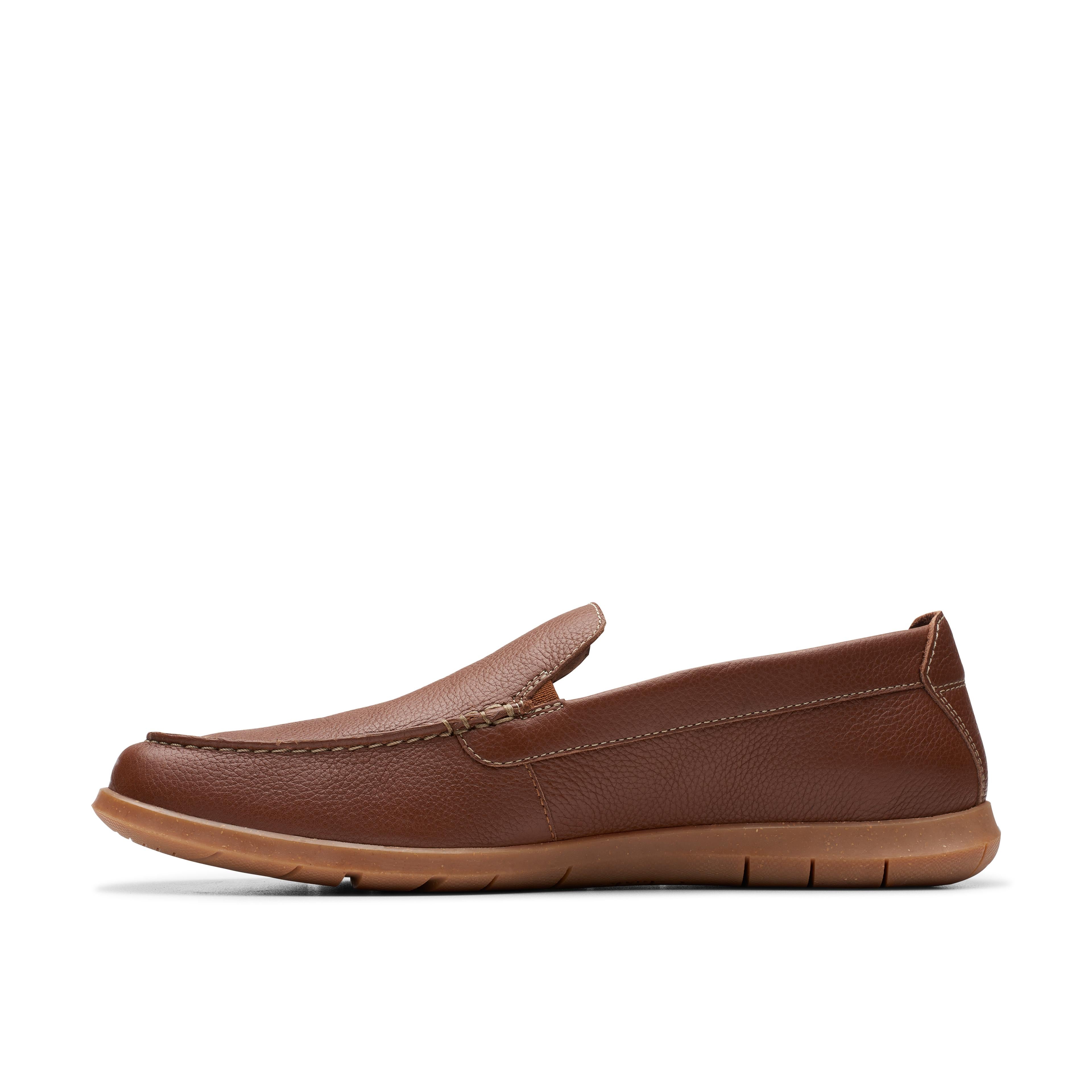 Clarks Flexway Step Men’s Tan Leather Moccasins Light Brown