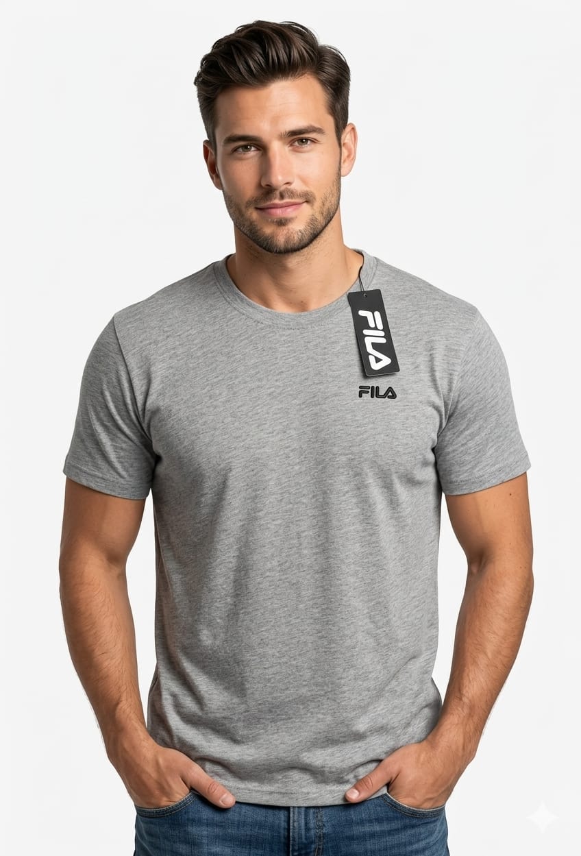 FILA Men's Essential Crew Neck T-Shirt - Heather Grey