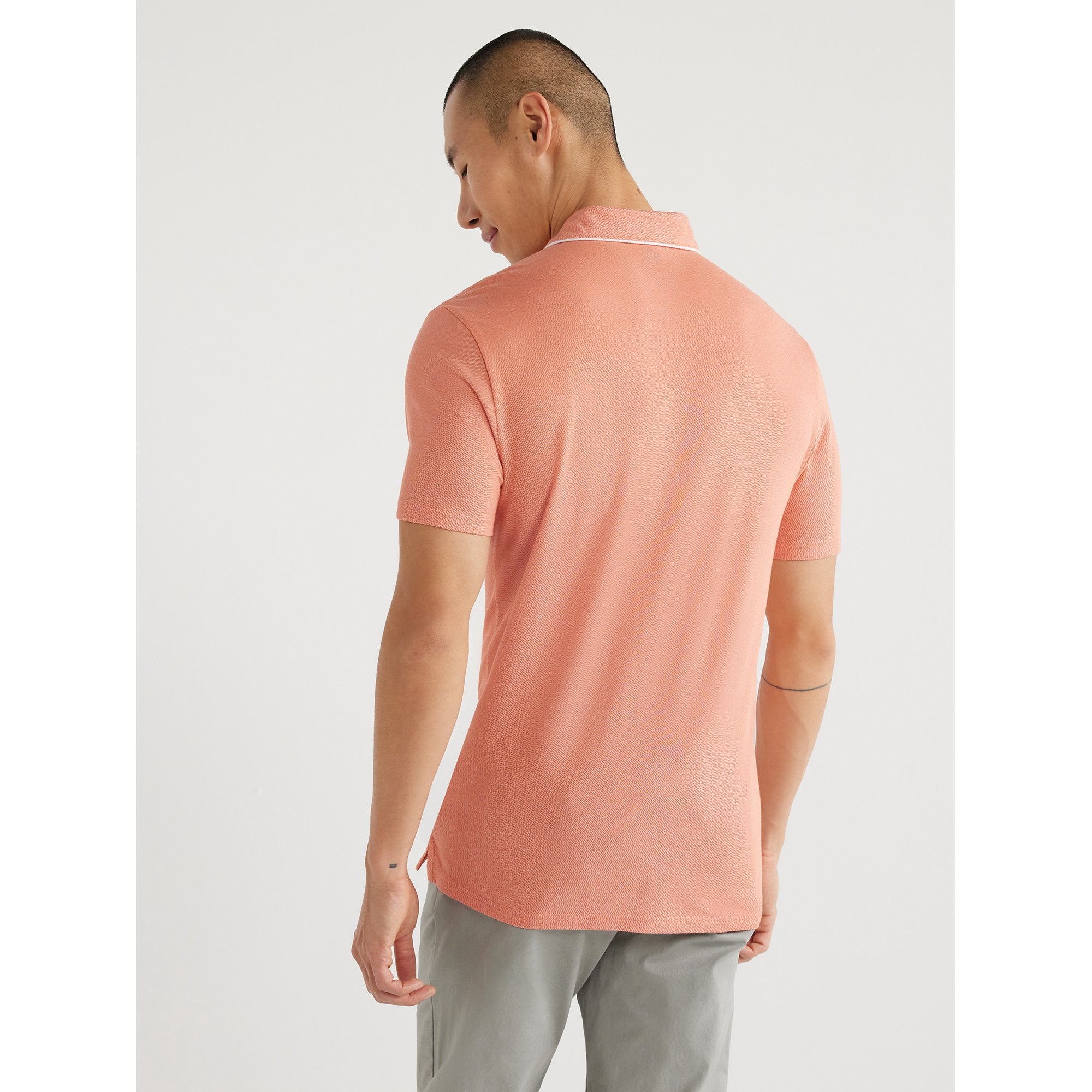 المقاس: XXL - قميص بولو رجالي من قماش أوكسفورد بيكيه بشريط لاصق وأكمام قصيرة، سهل التجميع