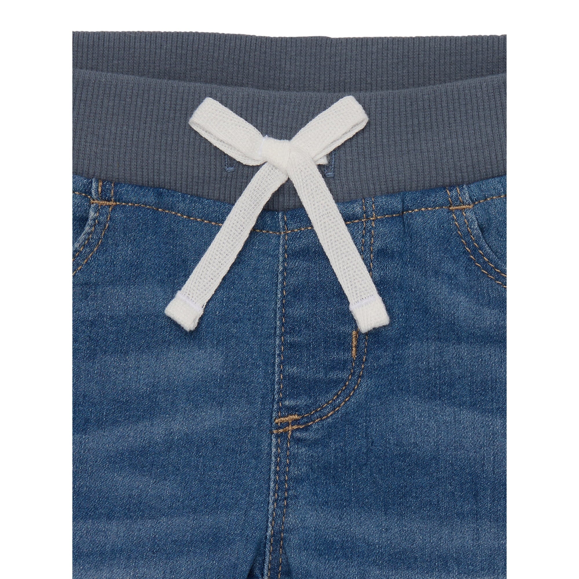 SIZE: XXL(18) - Wonder Nation Girls Knit Waist Denim Bermuda Shorts