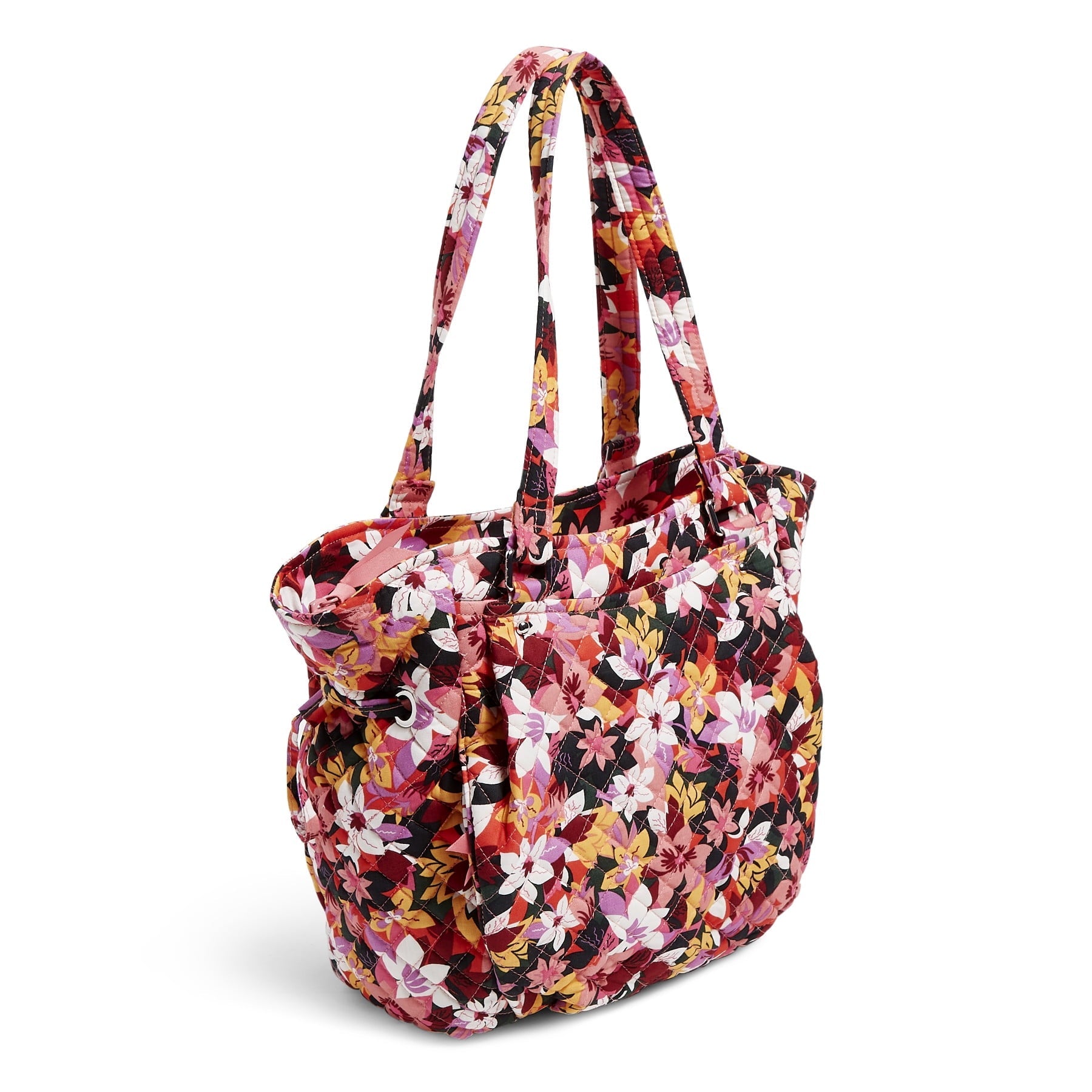 Vera Bradley Women's Recycled Cotton Glenna Satchel Rosa Floral
