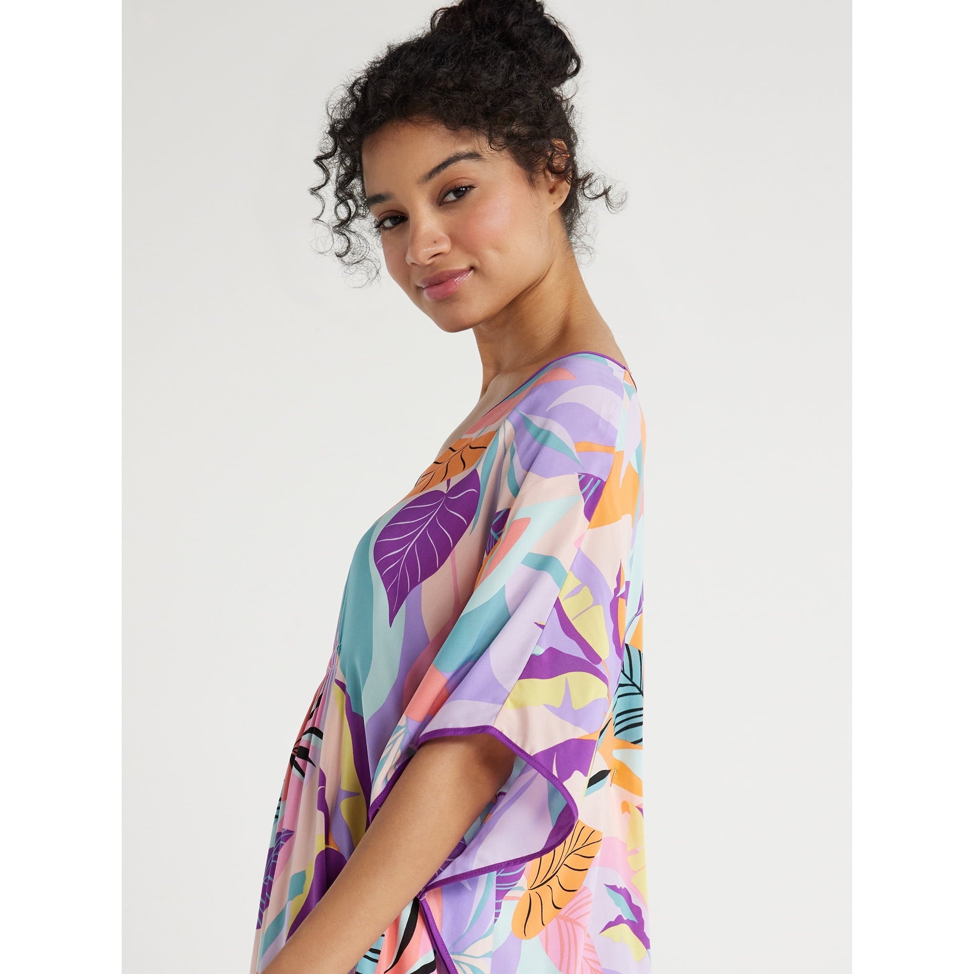 المقاس: 2XL - قفطان نوم نسائي من Joyspun بطبعة منسوجة