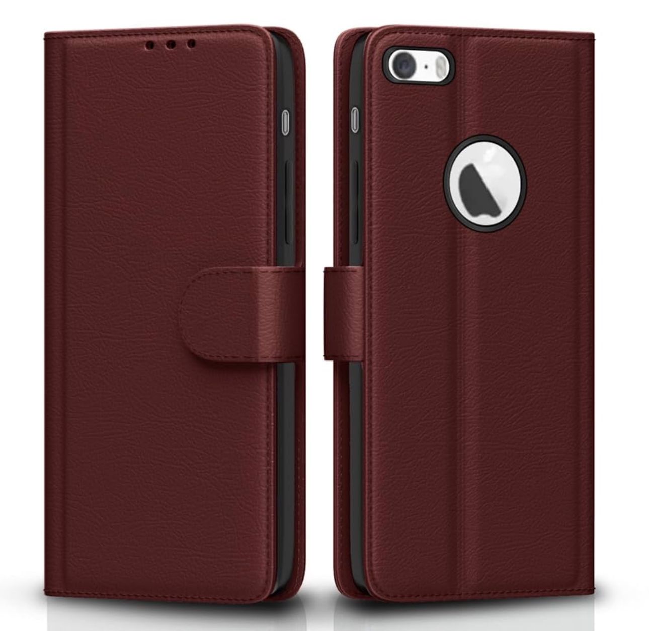 iPhone 7 plus Flip case leather with card pocket- wallet stand and shock proof magnetic closing