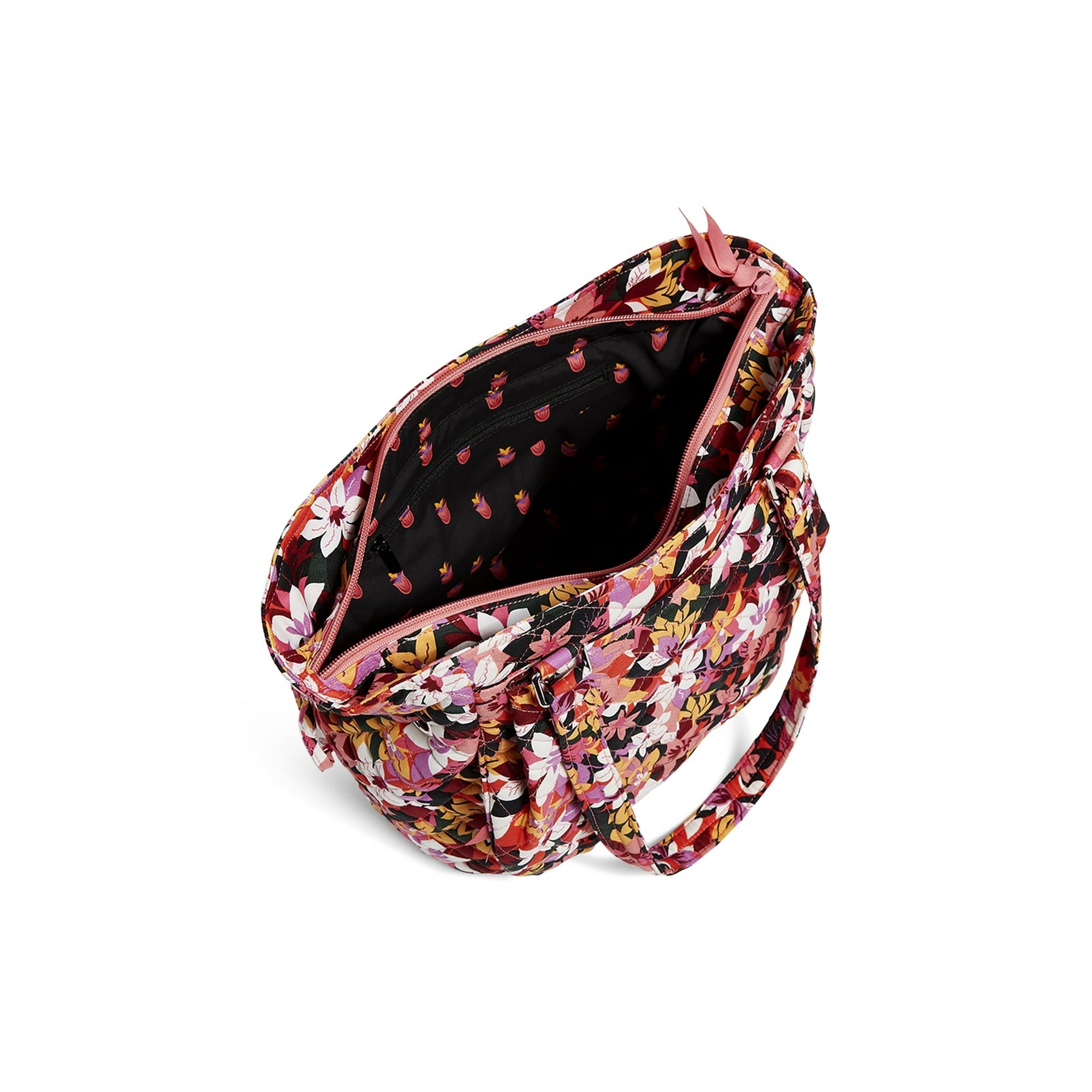 حقيبة ساتشيل جلينا النسائية من فيرا برادلي، مصنوعة من القطن المعاد تدويره، مزينة بنقشة زهور وردية