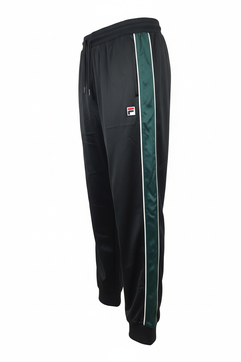 FILA Black Green Track Pants - Side