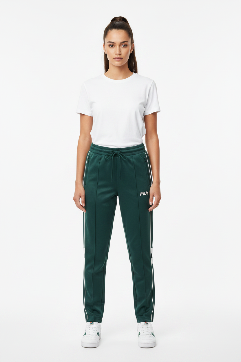 FILA Green Track Pants - Women Model Front