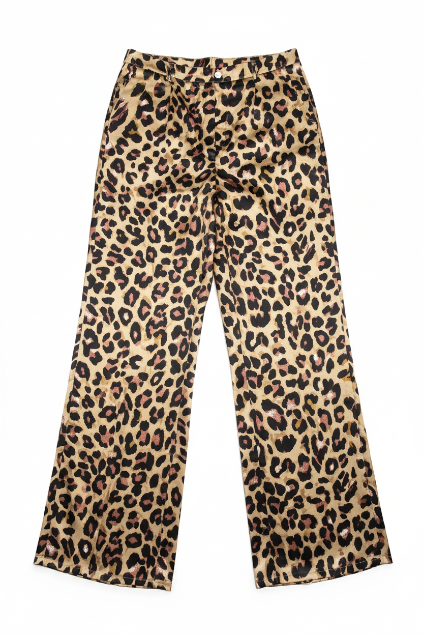Flat Lay - Tan Leopard Trousers