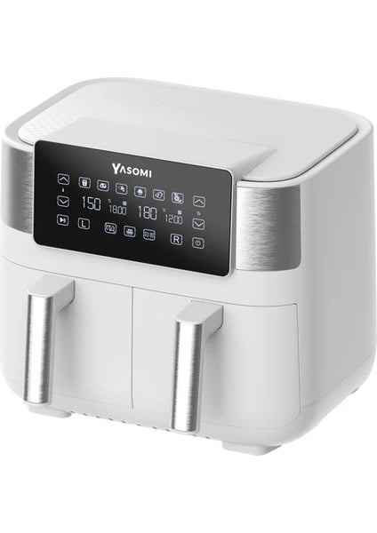 Yasomi Y80 White 8 Liter 2850W Double Chamber and Double Motor Touch Airfryer