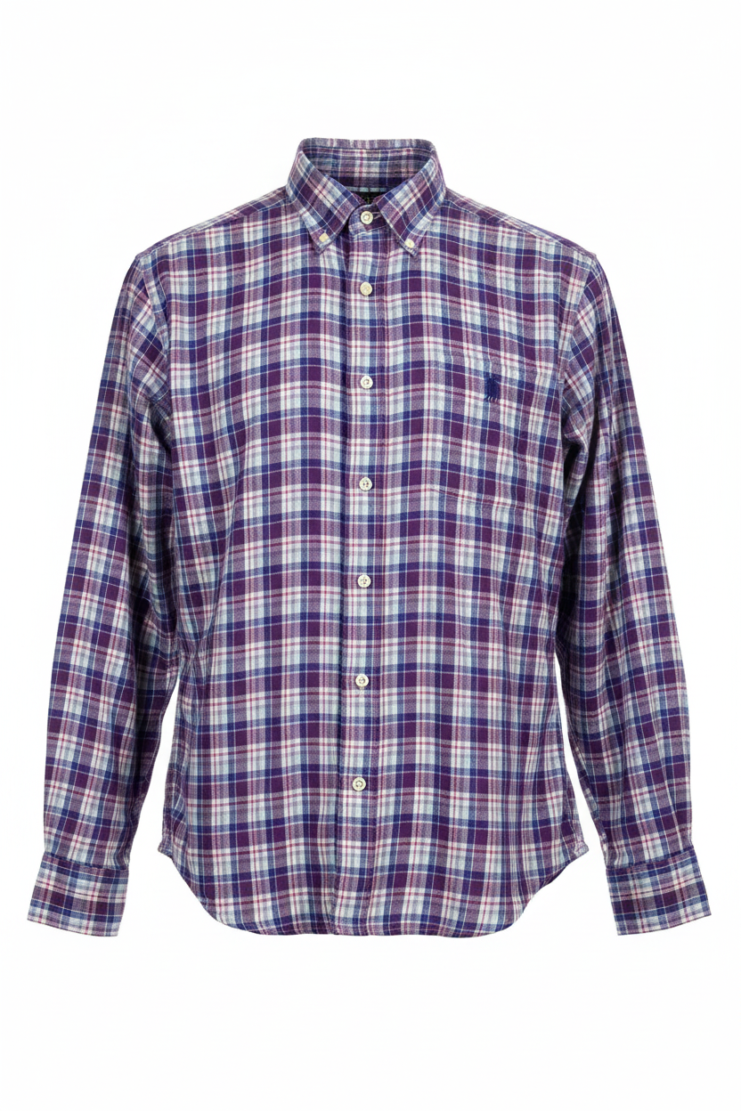 Front view - Purple Plaid Shirt