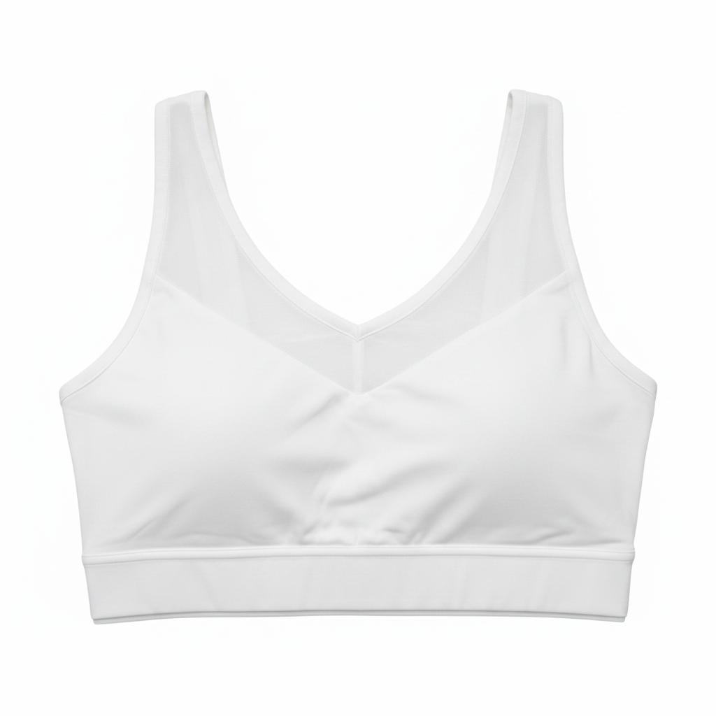 Front view - white sports bra