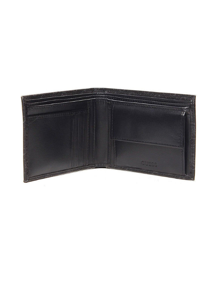 Guess Men's Wallet Black 4G Logo Genuine Leather D4/35