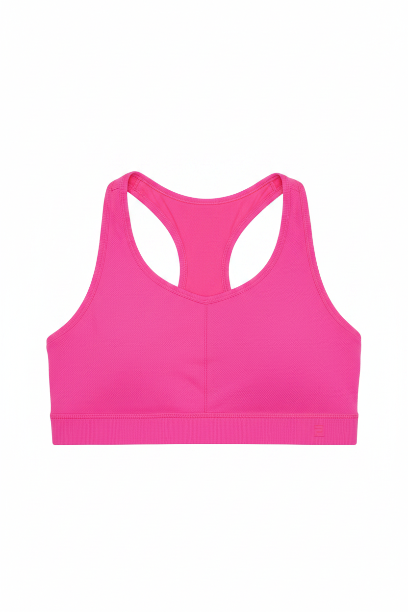 Hot pink sports bra - front