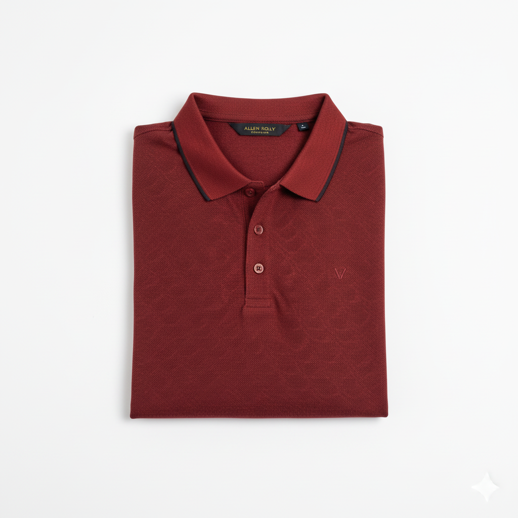 Allen Solly Premium Maroon Textured shirt folded
