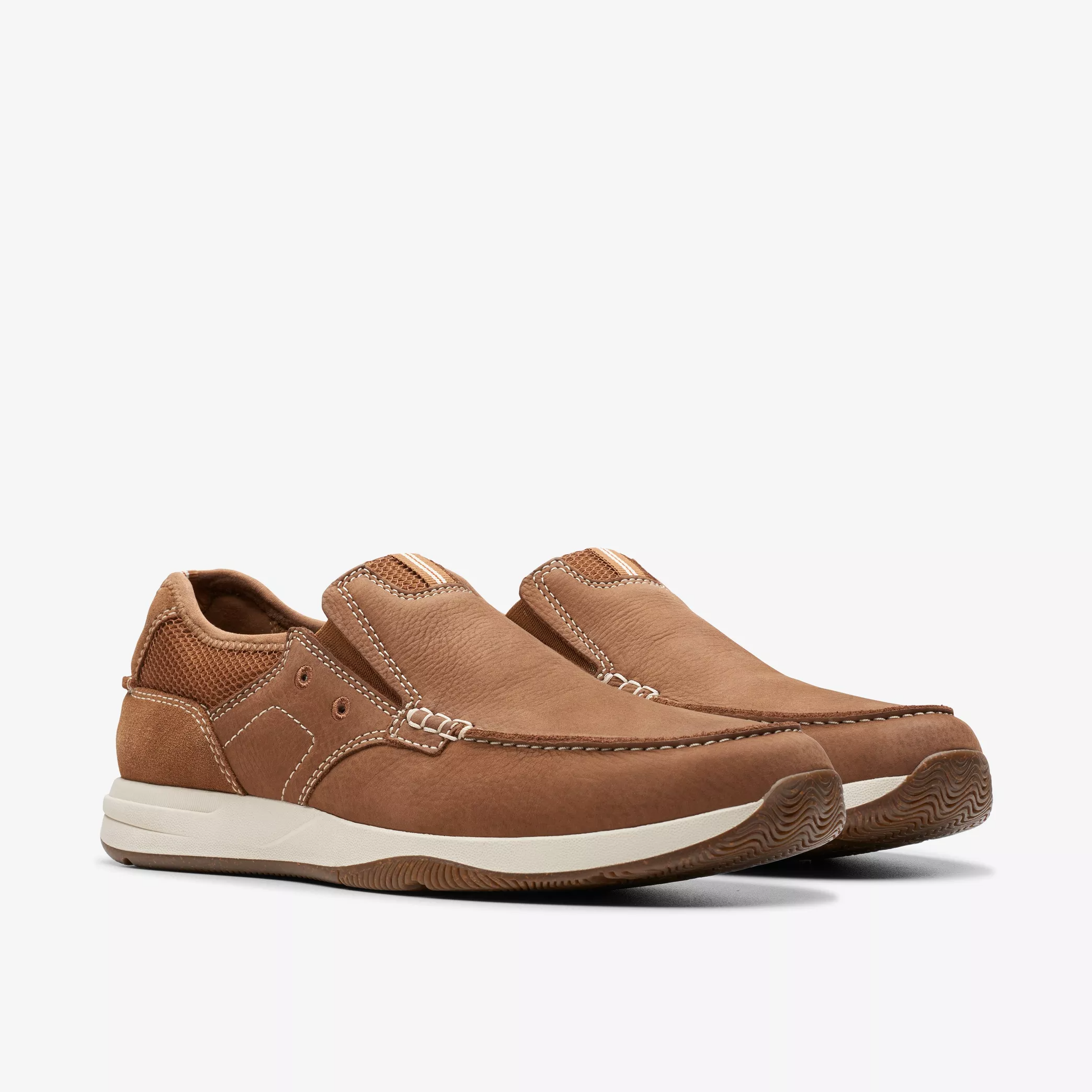 Clarks Sailview Step Men’s Light Tan Nubuck Slip-On Shoes
