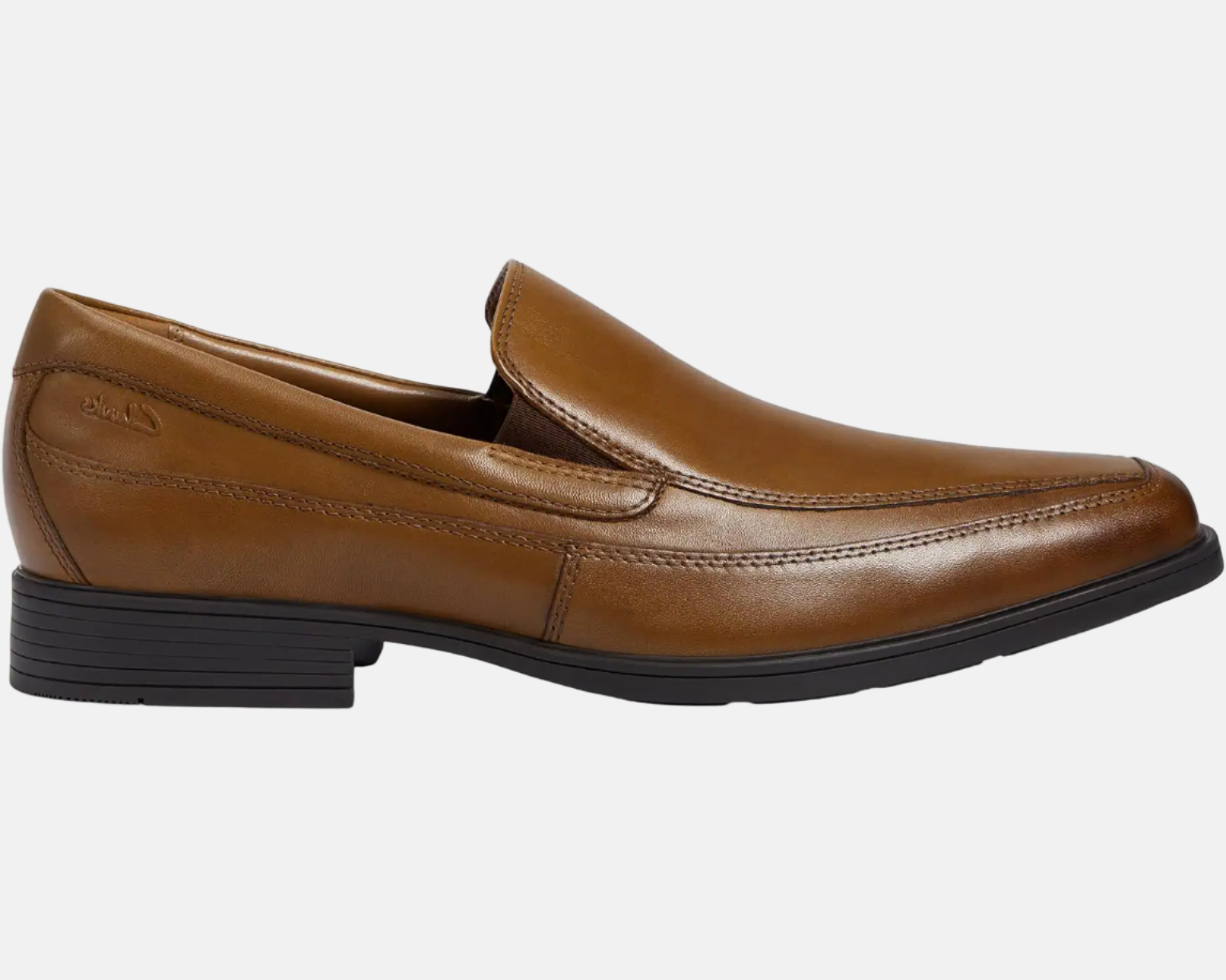 Clarks Men’s Tilden Free Dark Tan Leather Slip-On Dress Loafers