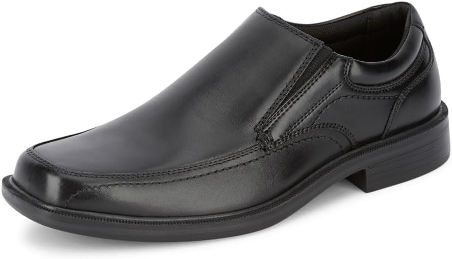 Dockers Edson Men’s Slip‑On Loafers – Classic Black Leather Dress Shoes with All‑Day Comfort
