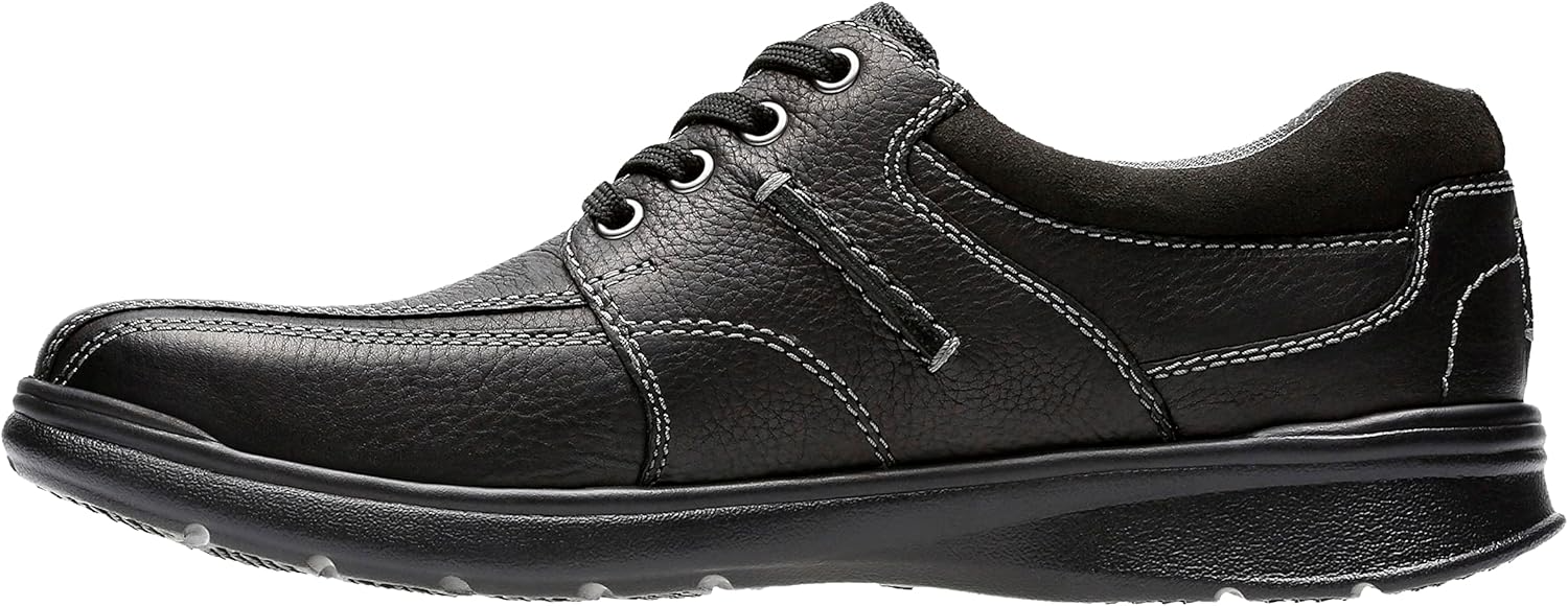 Clarks Cotrell Walk Men’s Oxford Shoes – Classic Black Leather Flats with All‑Day Comfort
