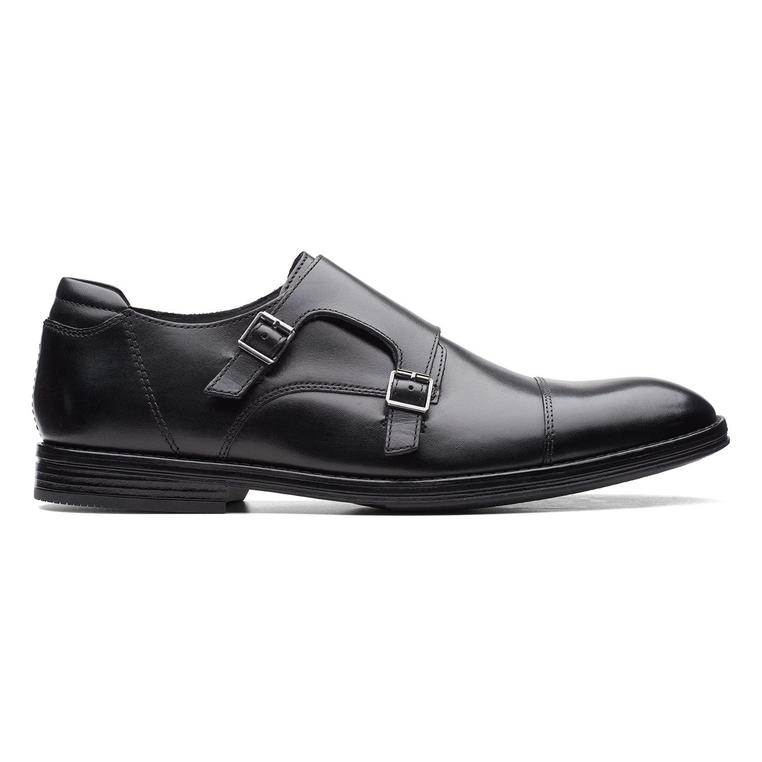 Clarks CitiStride Monk Men’s Dark Tan Leather Shoes – Double‑Monk Strap Dress Shoes