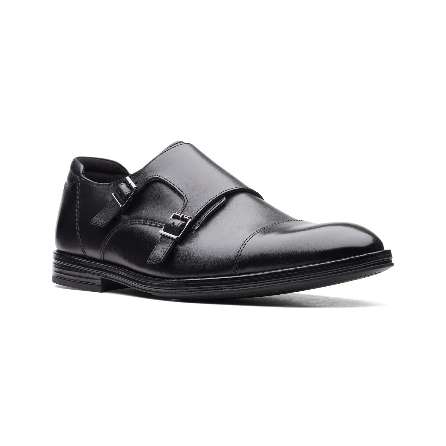 Clarks CitiStride Monk Men’s Dark Tan Leather Shoes – Double‑Monk Strap Dress Shoes