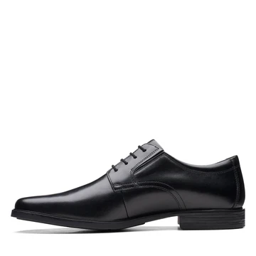 Clarks Howard Walk Men’s Black Leather Formal Shoes – Classic Lace‑Up with All‑Day Comfort