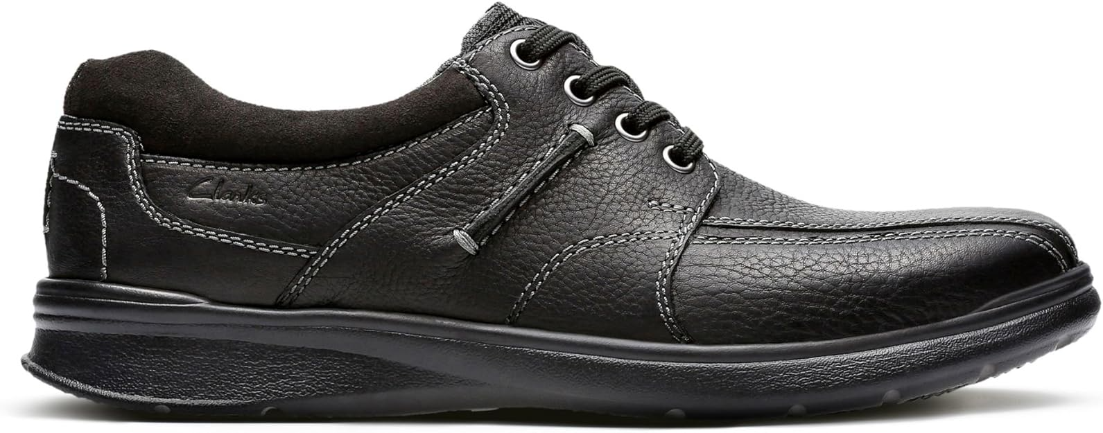 Clarks Cotrell Walk Men’s Oxford Shoes – Classic Black Leather Flats with All‑Day Comfort