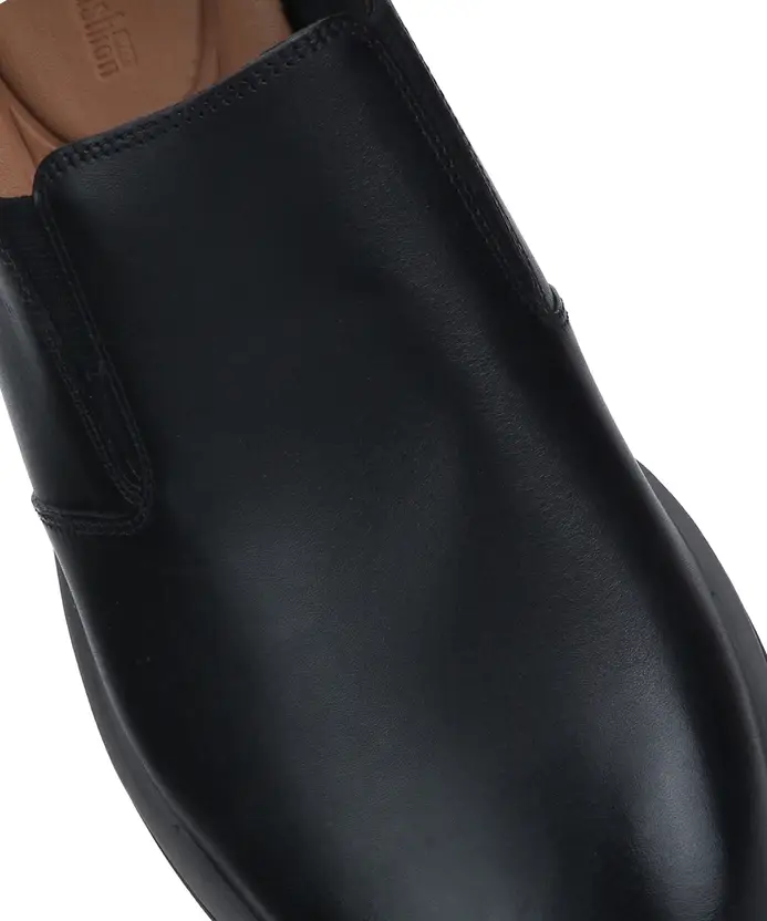 Clarks Glaston Step Men’s Black Leather Slip‑On Shoes – Comfortable Casual Loafers with Durable Grip