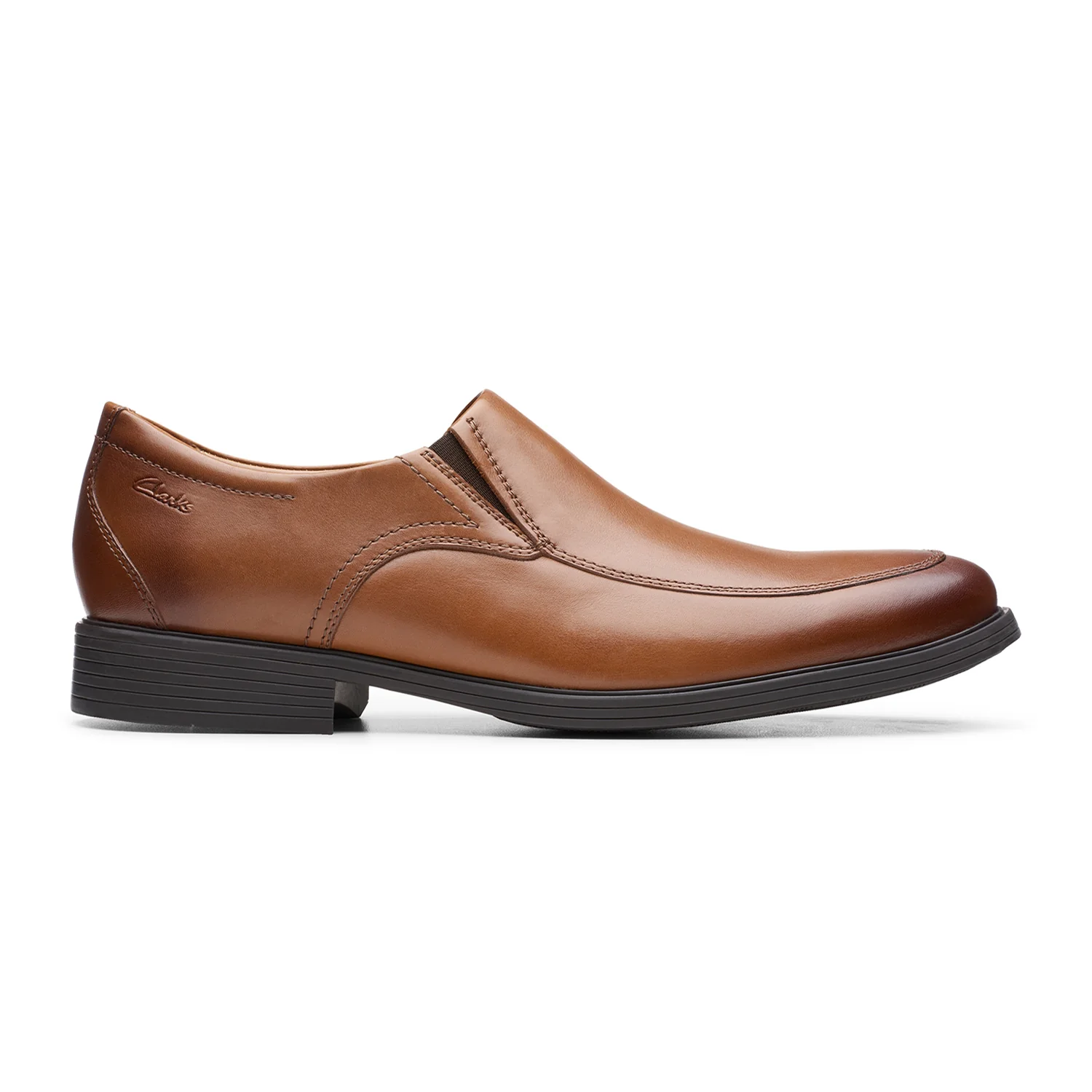 Clarks Whiddon Step Men’s Black Leather Slip‑On Dress Shoes – Classic Formal Loafers with All‑Day Comfort