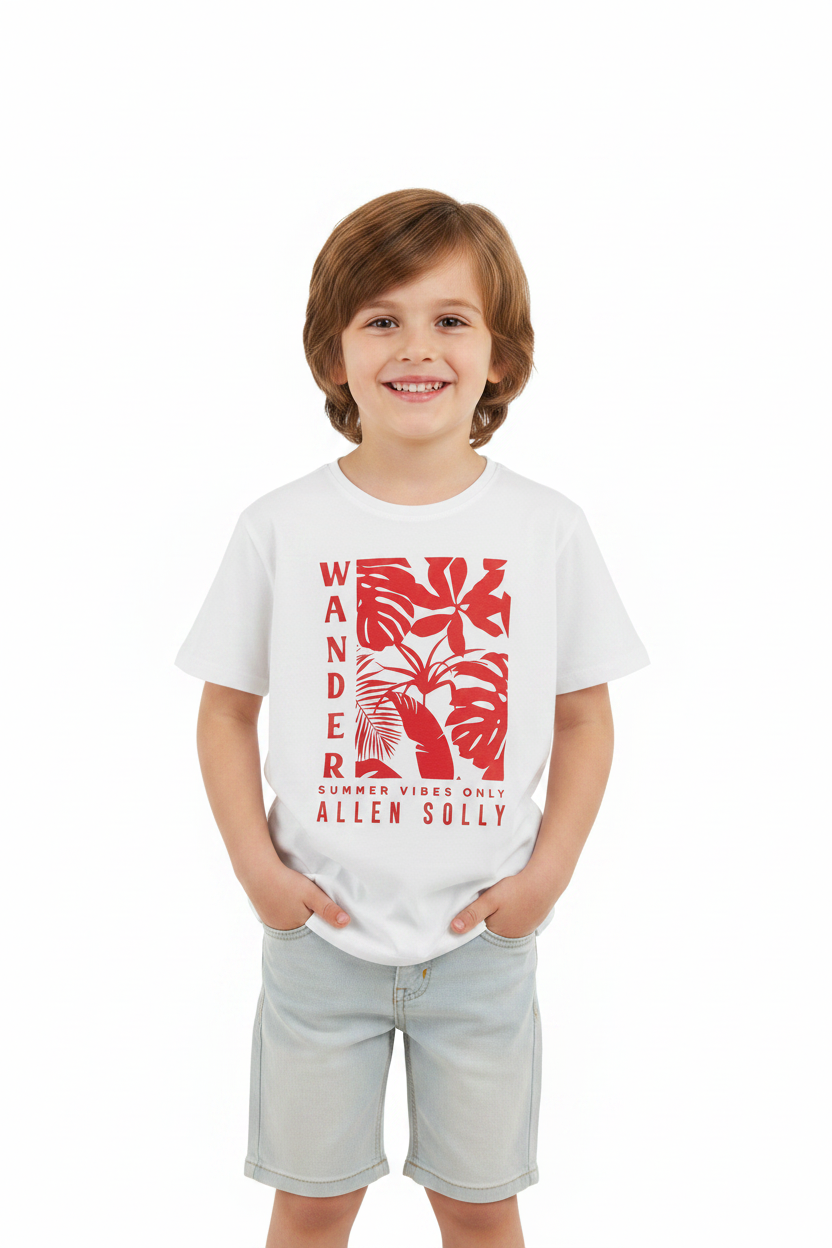 Kid wearing Allen Solly Wander Tee