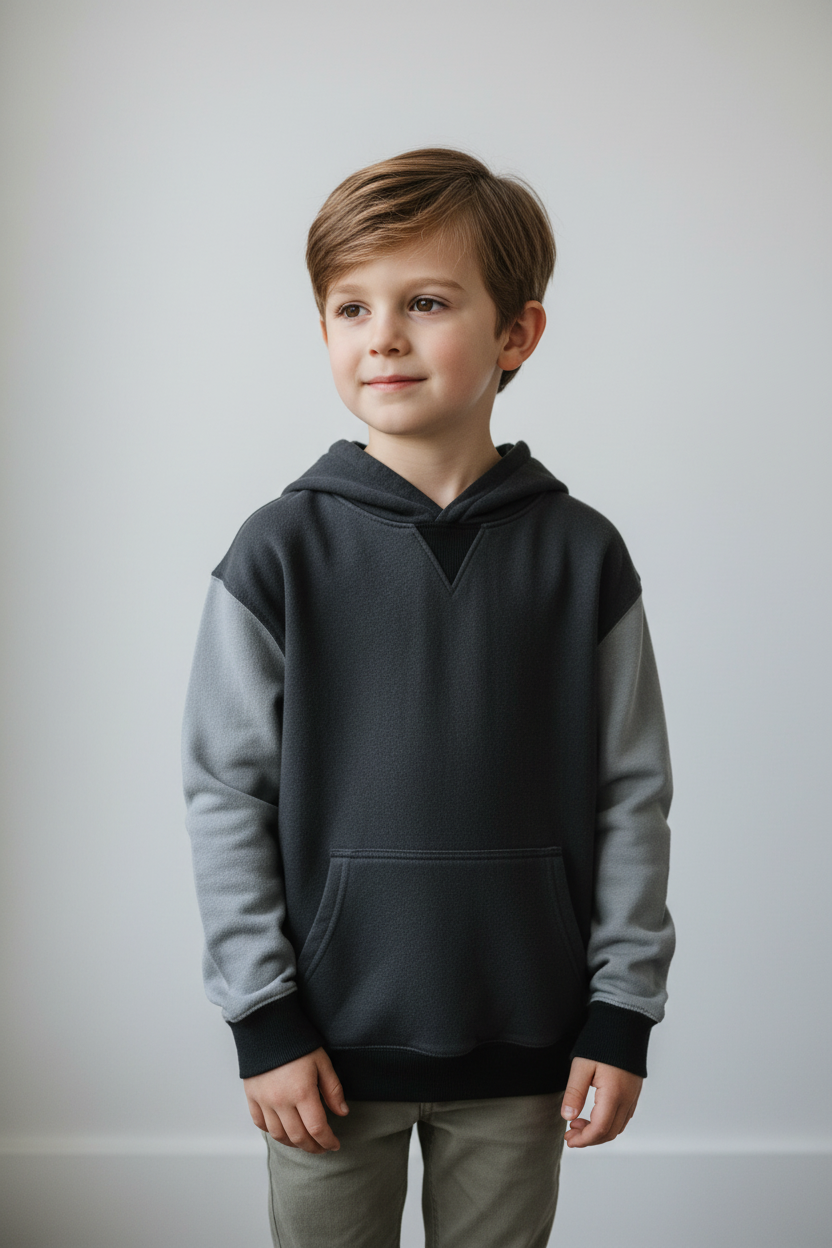 Kid wearing hoodie