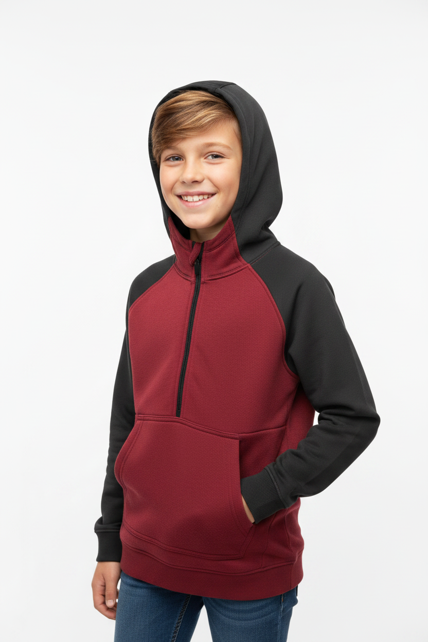 Kid wearing hoodie