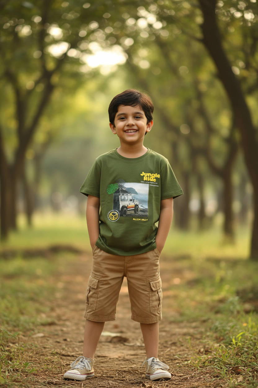 Kid wearing Jungle Ride T-shirt
